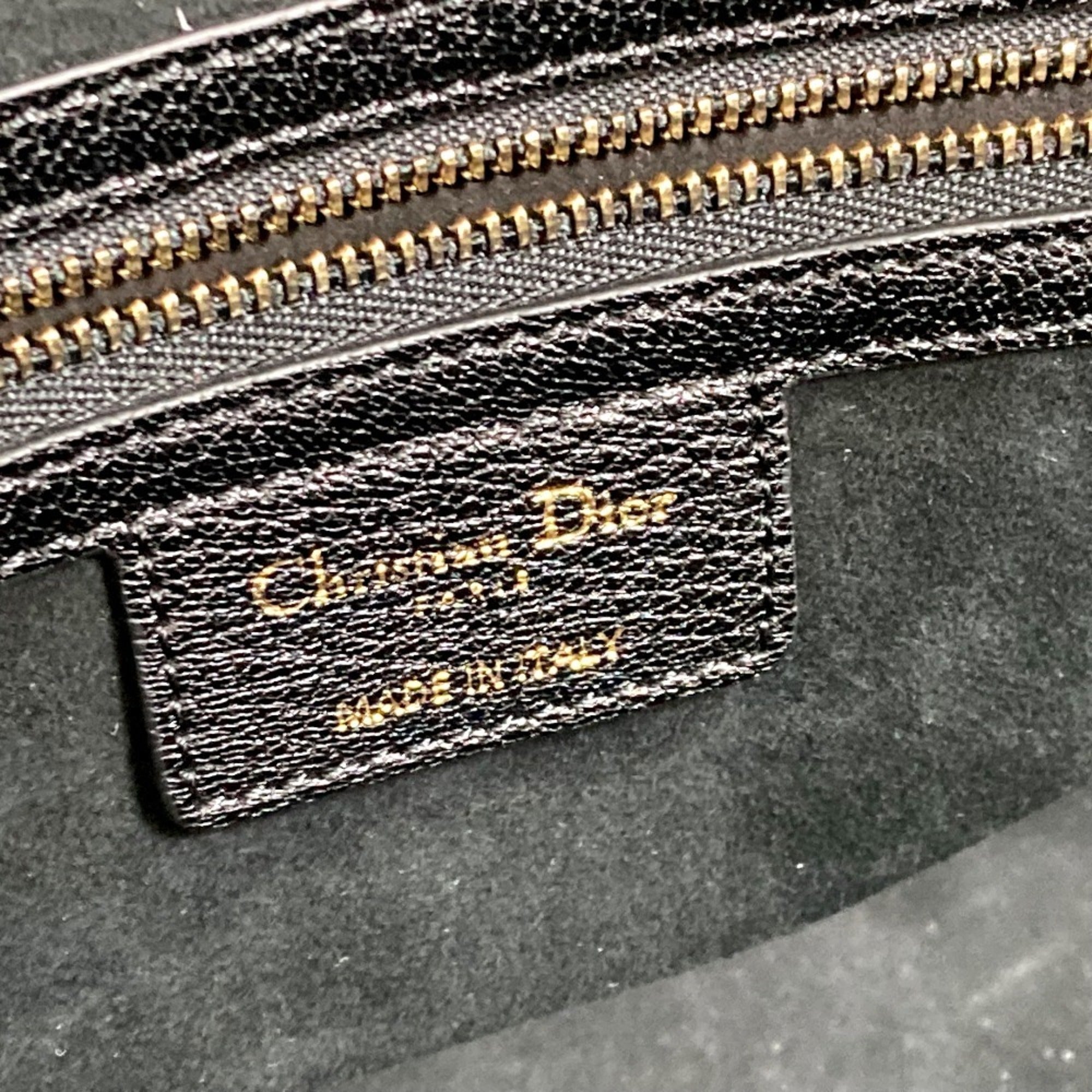Christian Dior Black Leather Shoulder Bag Tote Bag (Pre-Owned)