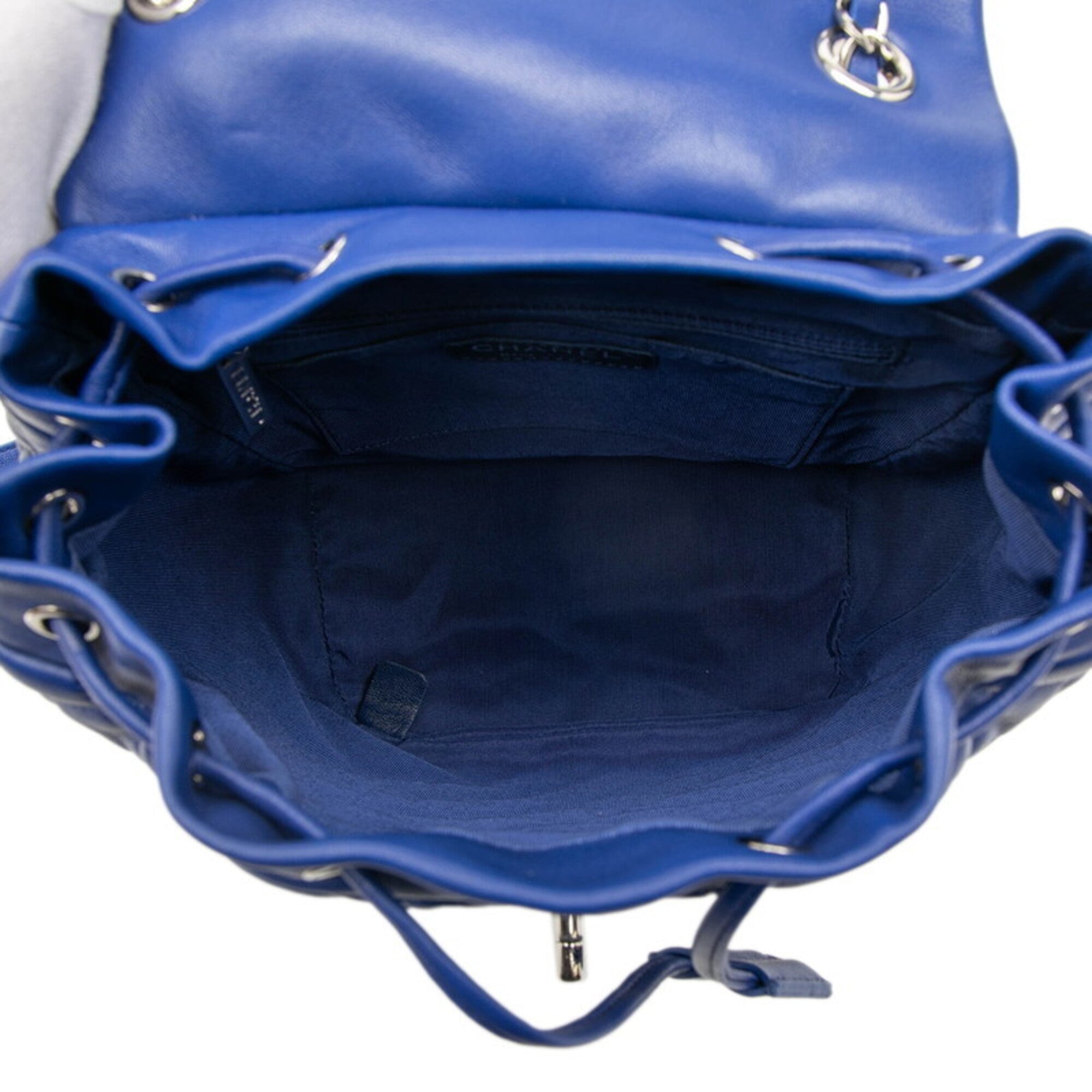 Chanel Matelasse Blue Leather Backpack (Pre-Owned)
