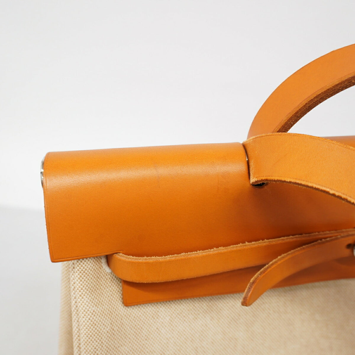 Hermes Brown Natural Toile H Handbag (Pre-Owned)