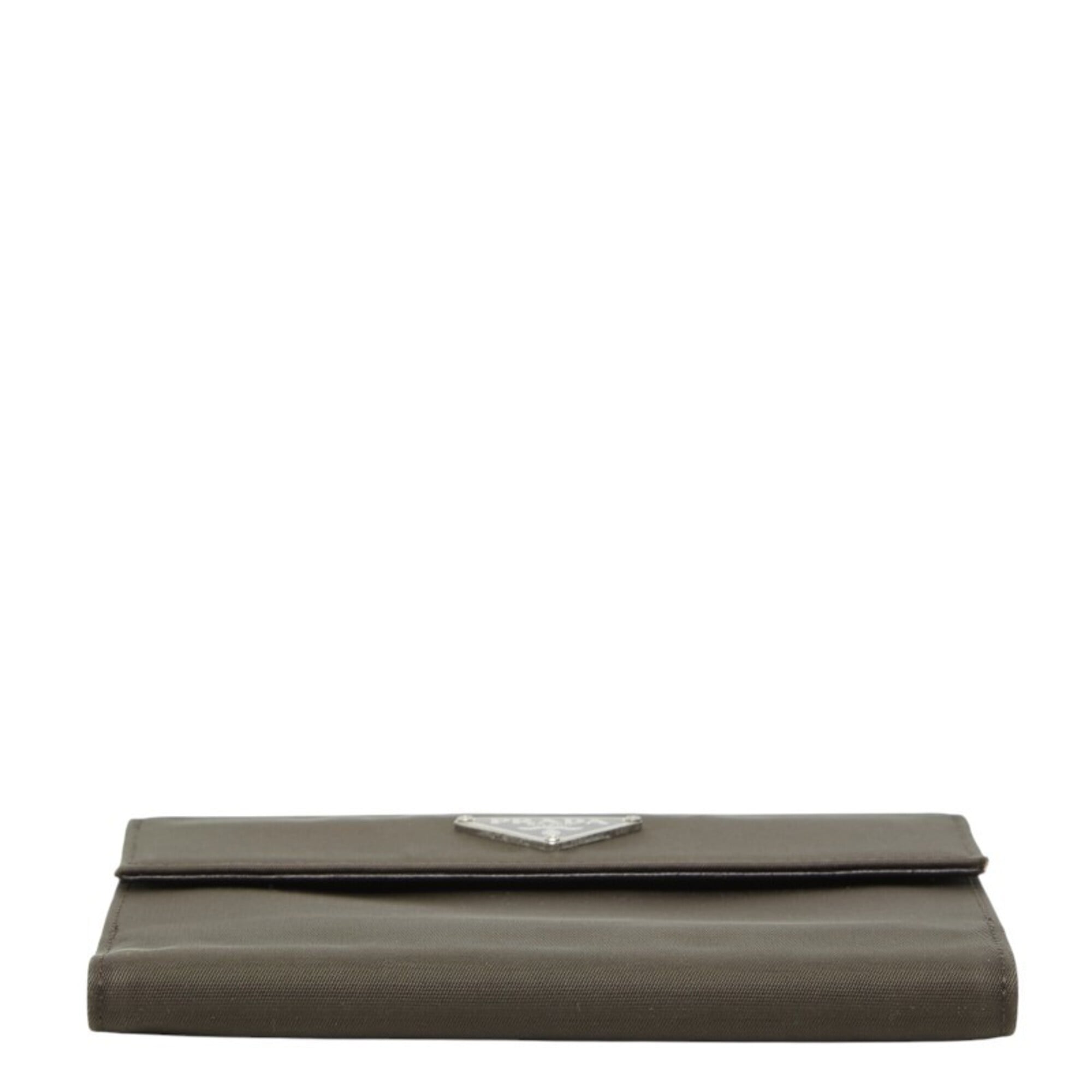 Prada Green Khaki Nylon Leather Wallet (Bi-Fold) (Pre-Owned)