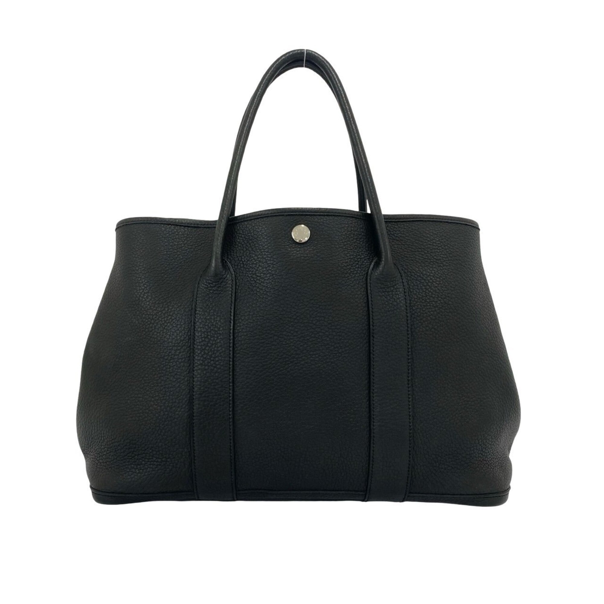 Hermes Black Negonda Leather Handbag Tote Bag (Pre-Owned)