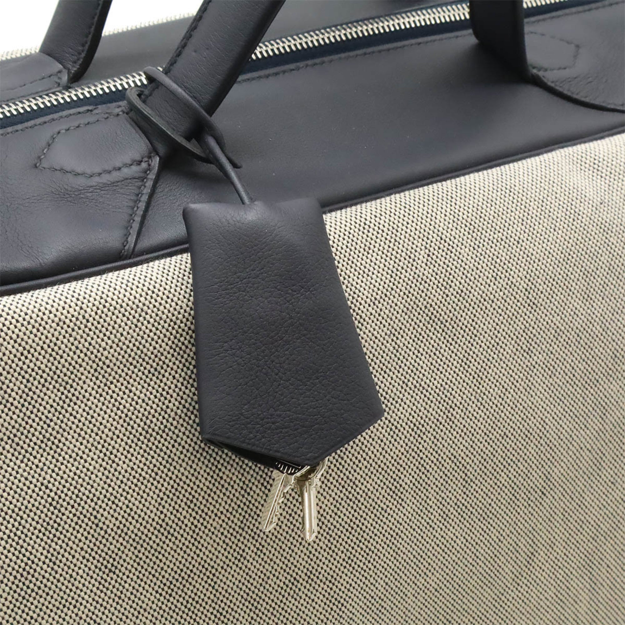 Hermes Blue Indigo Toile H Boston Bag (Pre-Owned)