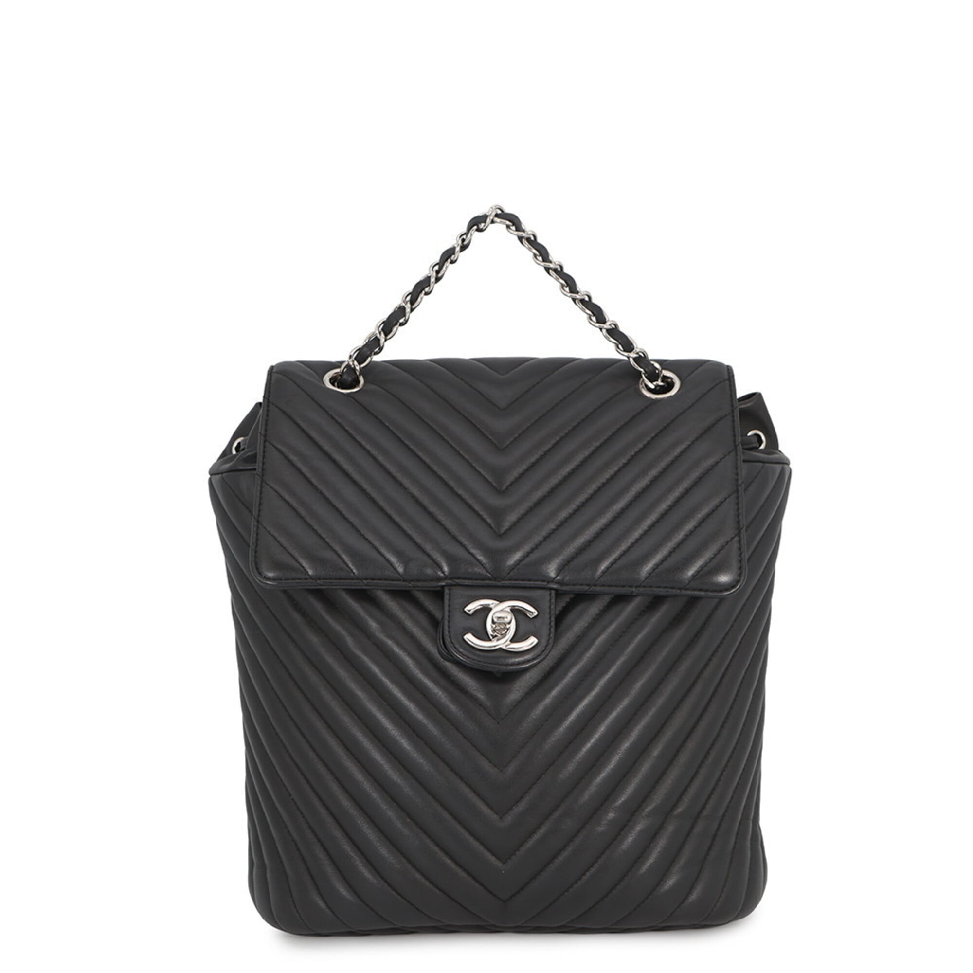 Chanel Black Leather Backpack Handbag (Pre-Owned)