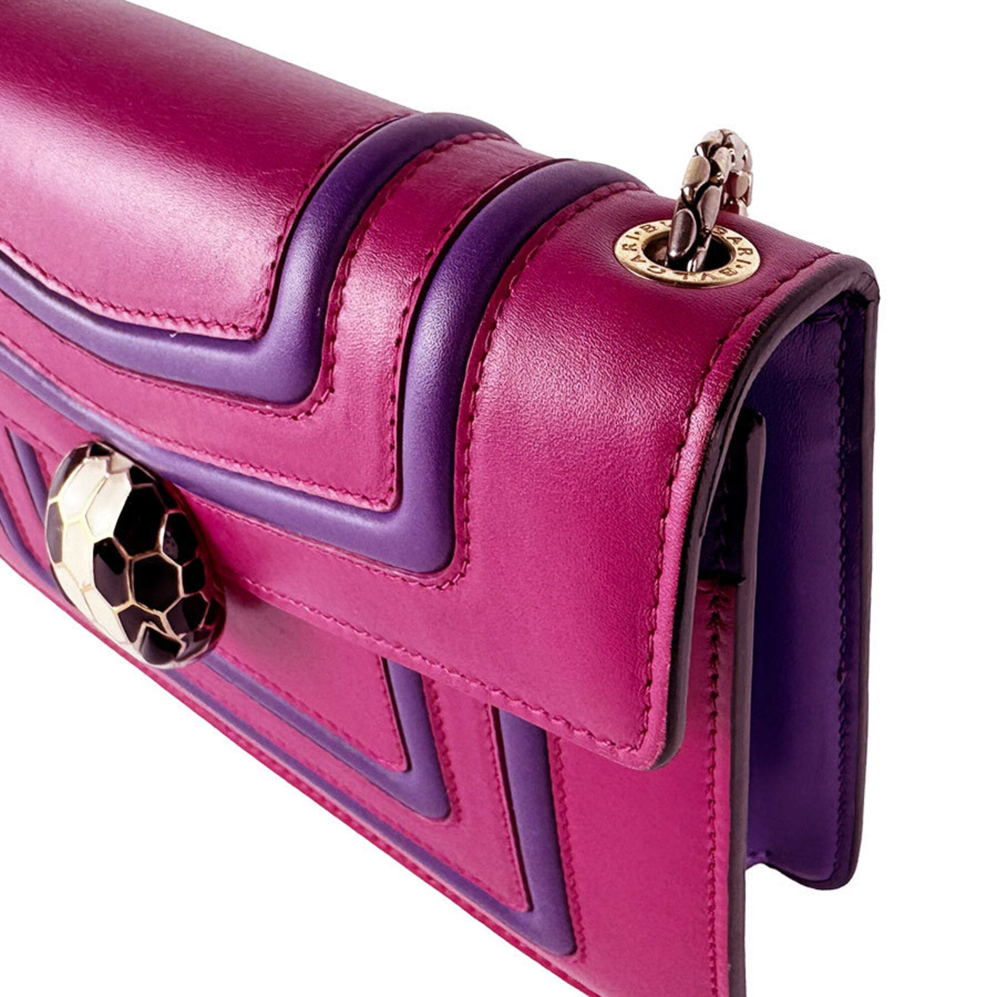 Bvlgari Purple Leather Shoulder Bag (Pre-Owned)