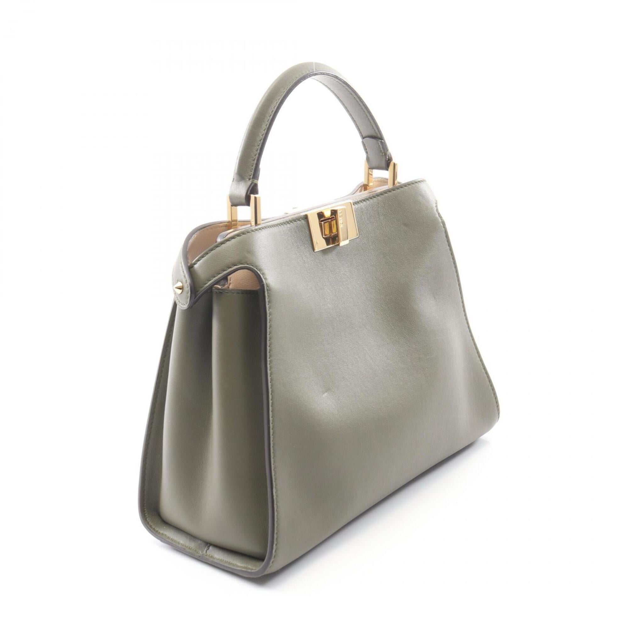 Fendi Khaki Leather Handbag (Pre-Owned)