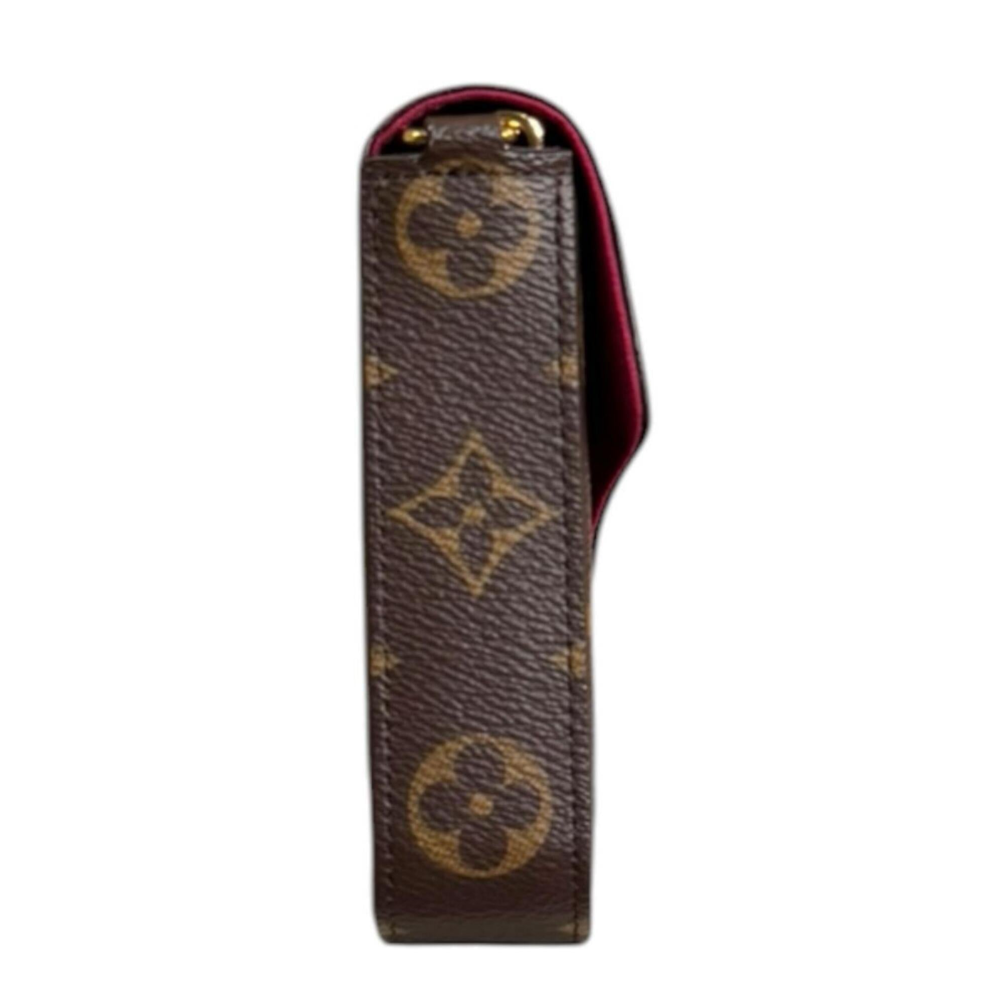 Louis Vuitton Brown Fuchsia Monogram Canvas Pochette Pouch Shoulder Bag (Pre-Owned)