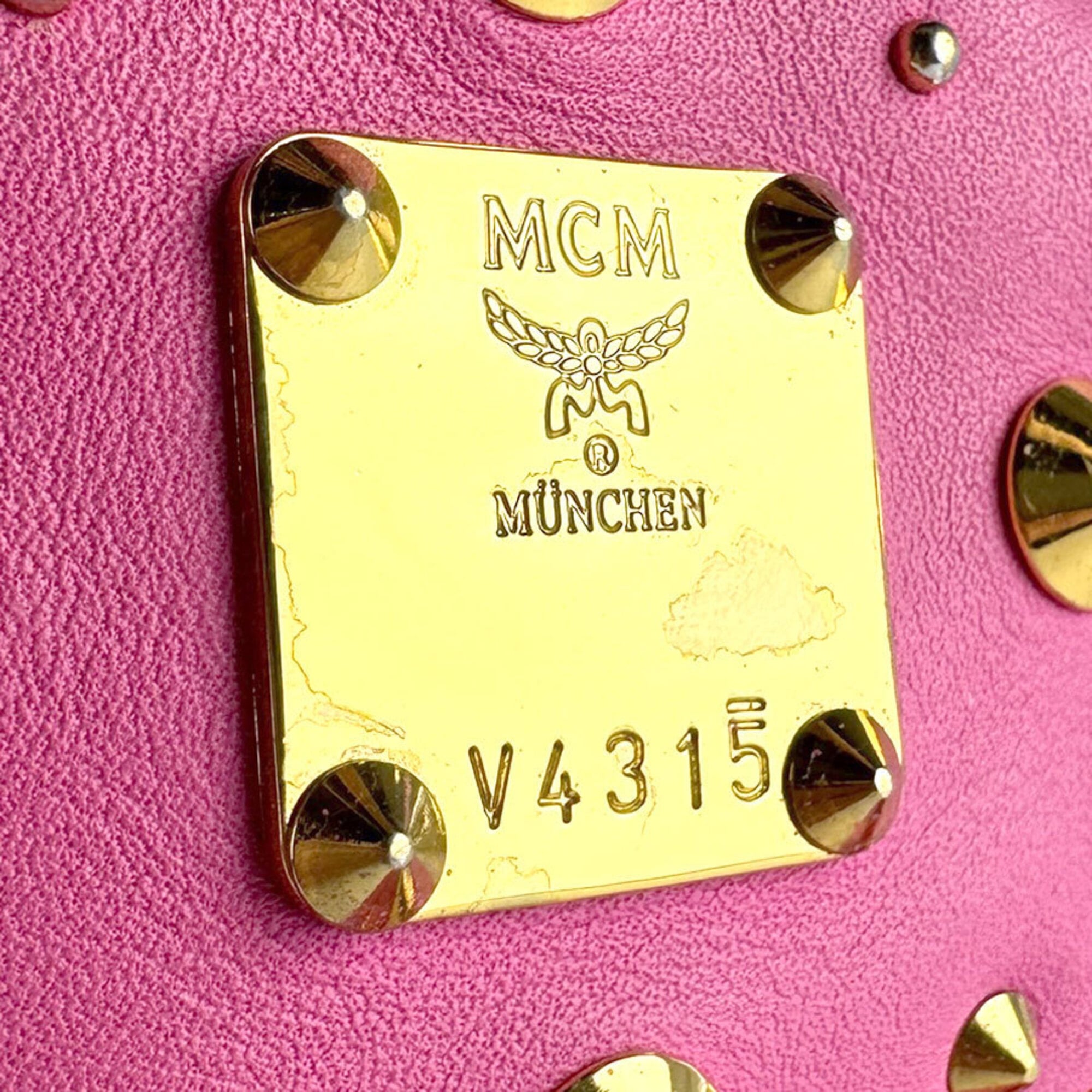 Mcm Gold Pink Leather Backpack (Pre-Owned)