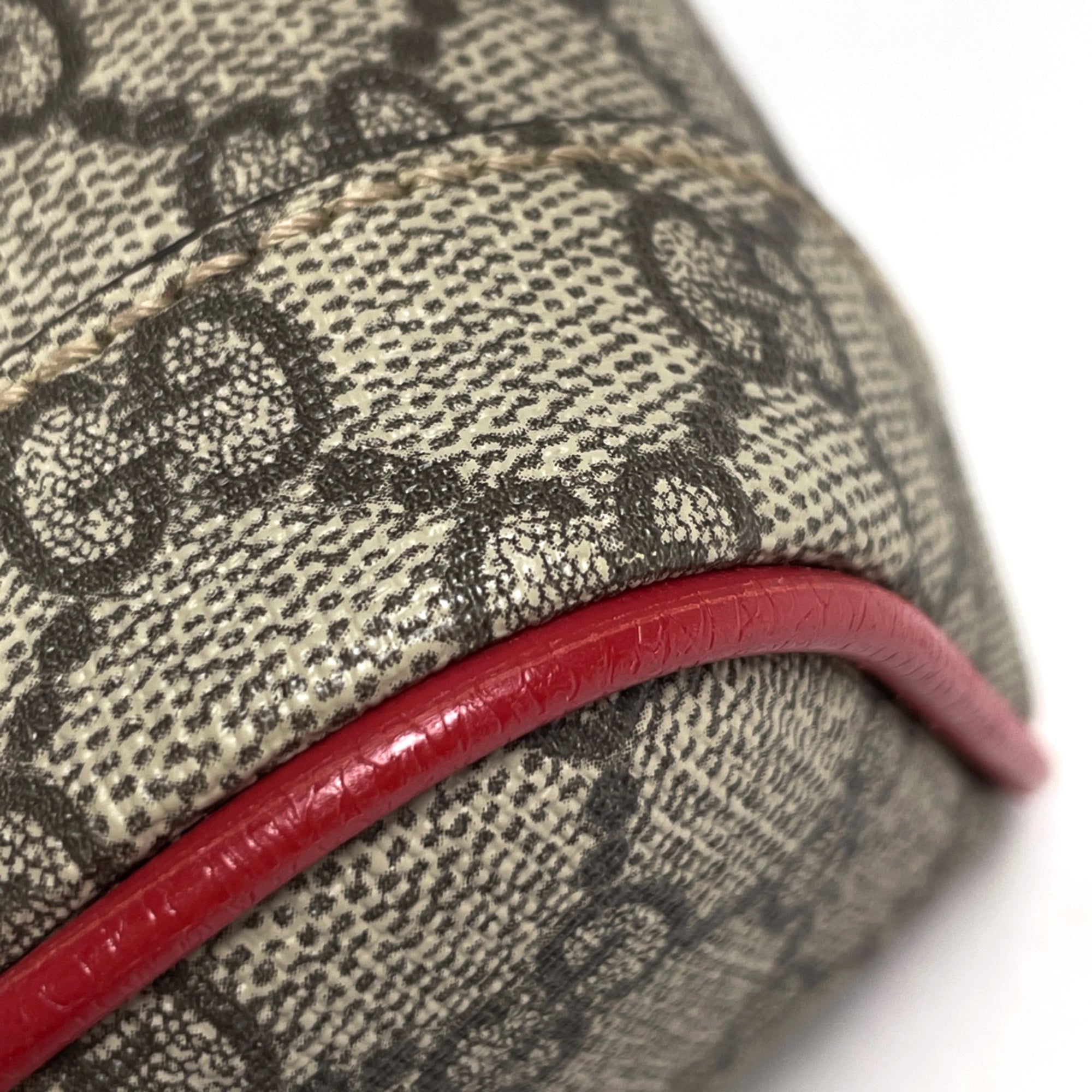 Gucci Sherry Line Brown Pink Red Color Coated Canvas Leather Backpack (Pre-Owned)