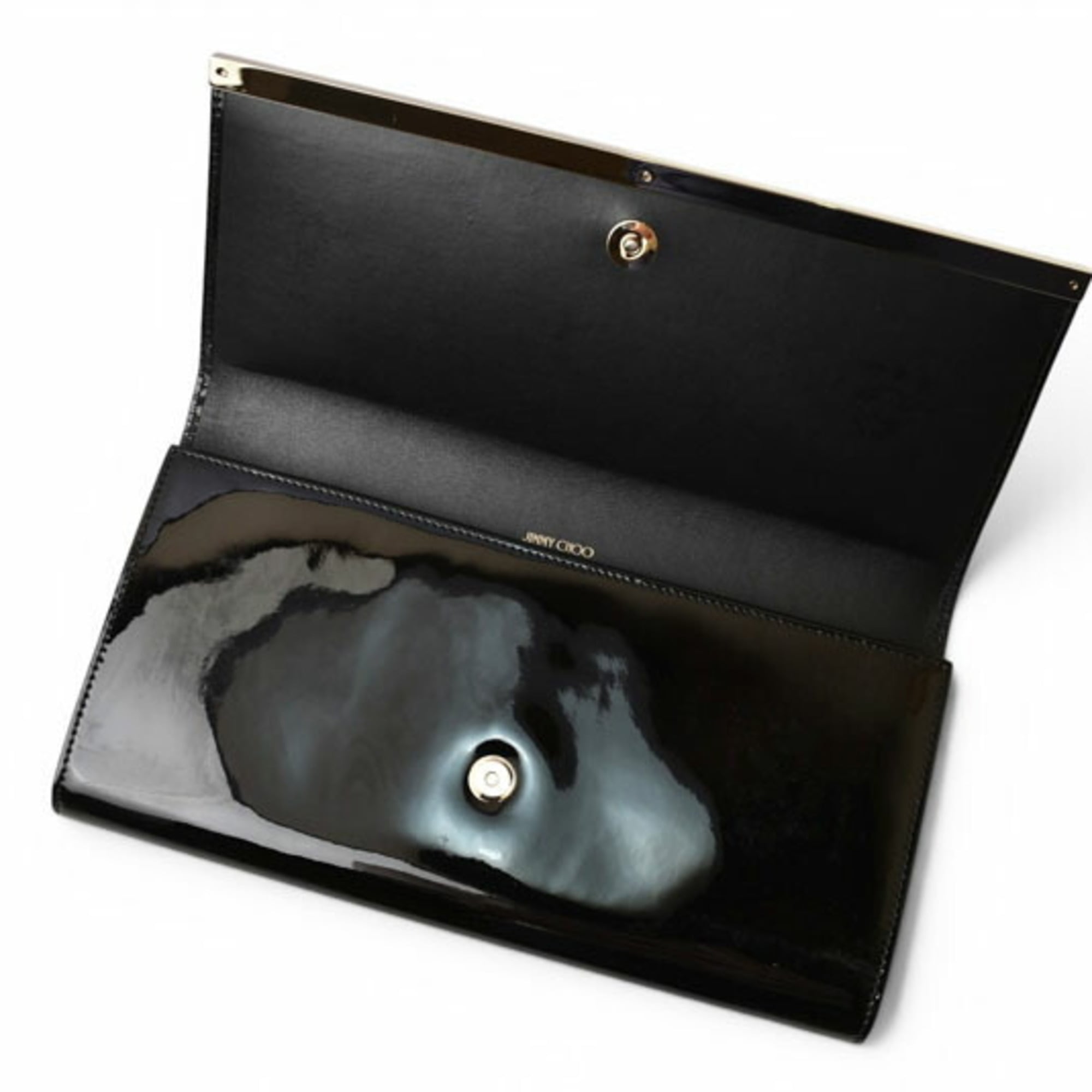 Jimmy Choo Black Patent Leather Clutch Bag (Pre-Owned)