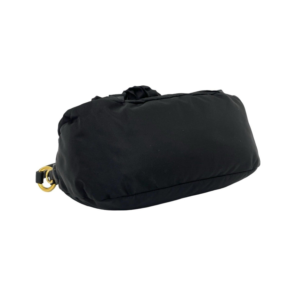 Prada Black Nylon Leather Handbag Shoulder Bag (Pre-Owned)
