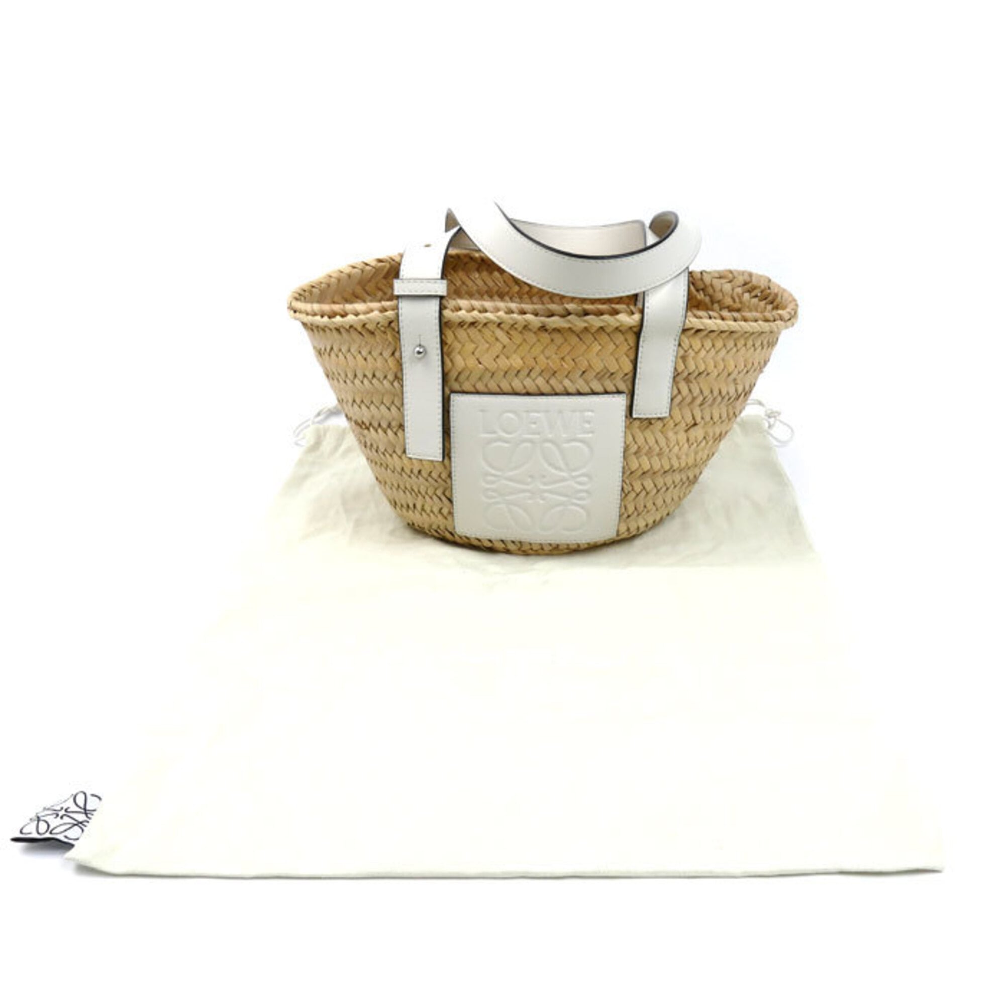 Loewe White Leather Basket Handbag (Pre-Owned)