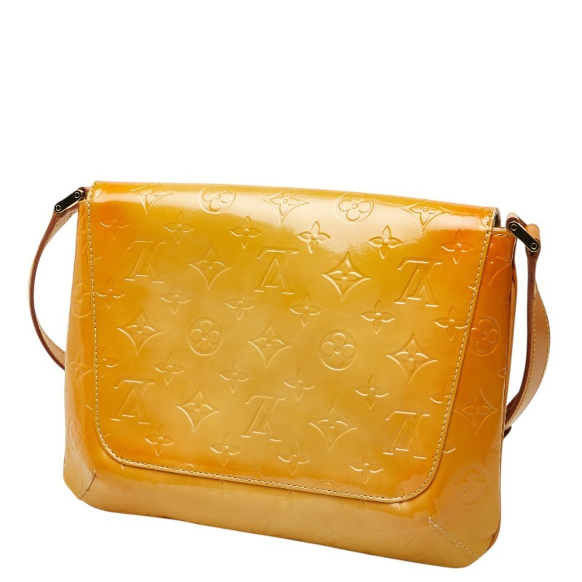 Louis Vuitton Jaune Yellow Patent Leather Shoulder Bag (Pre-Owned)