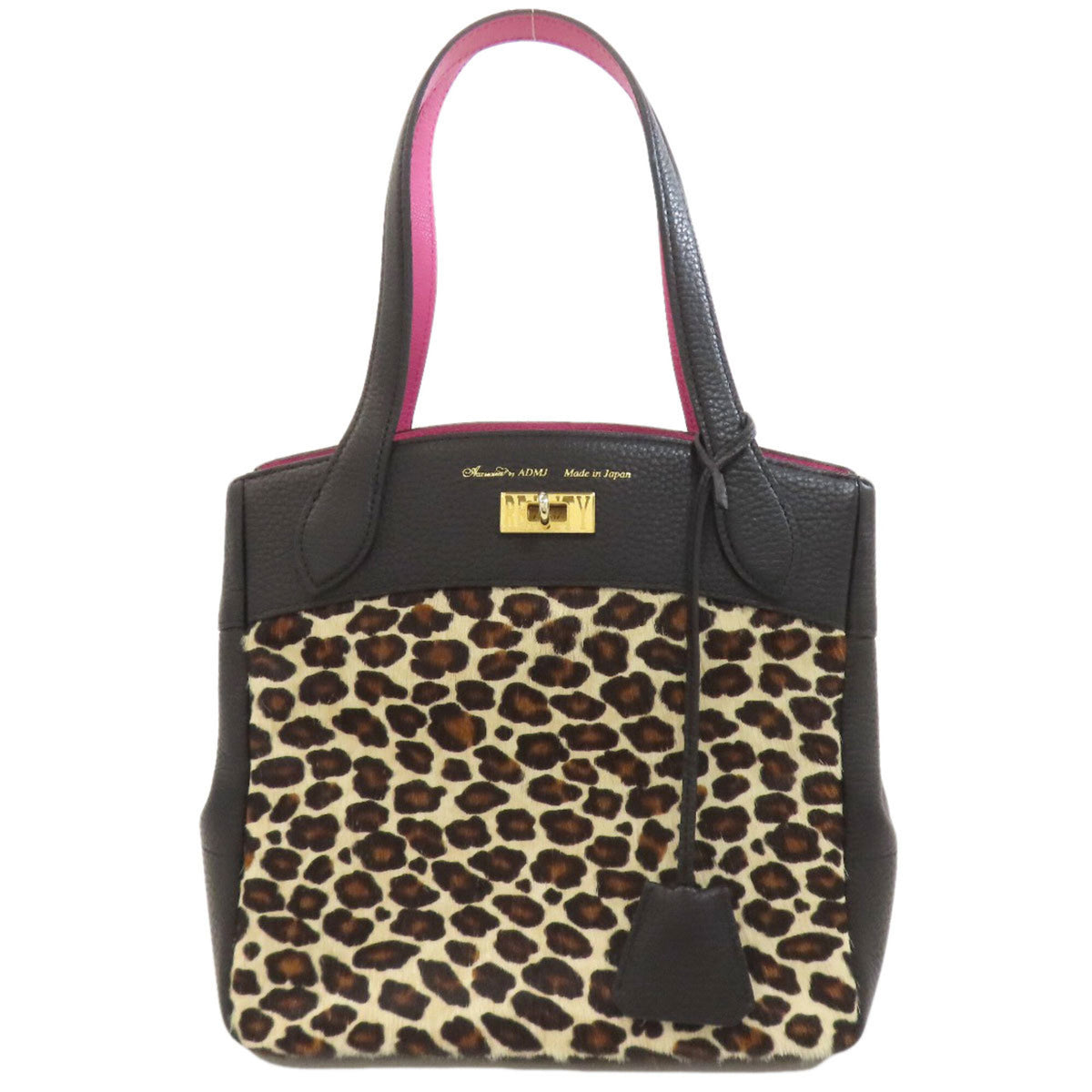 A.D.M.J Black Leather Handbag (Pre-Owned)
