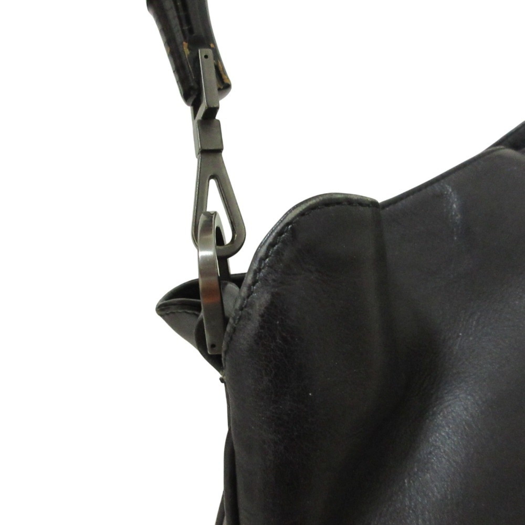 Gucci Black Leather Handbag Shoulder Bag (Pre-Owned)