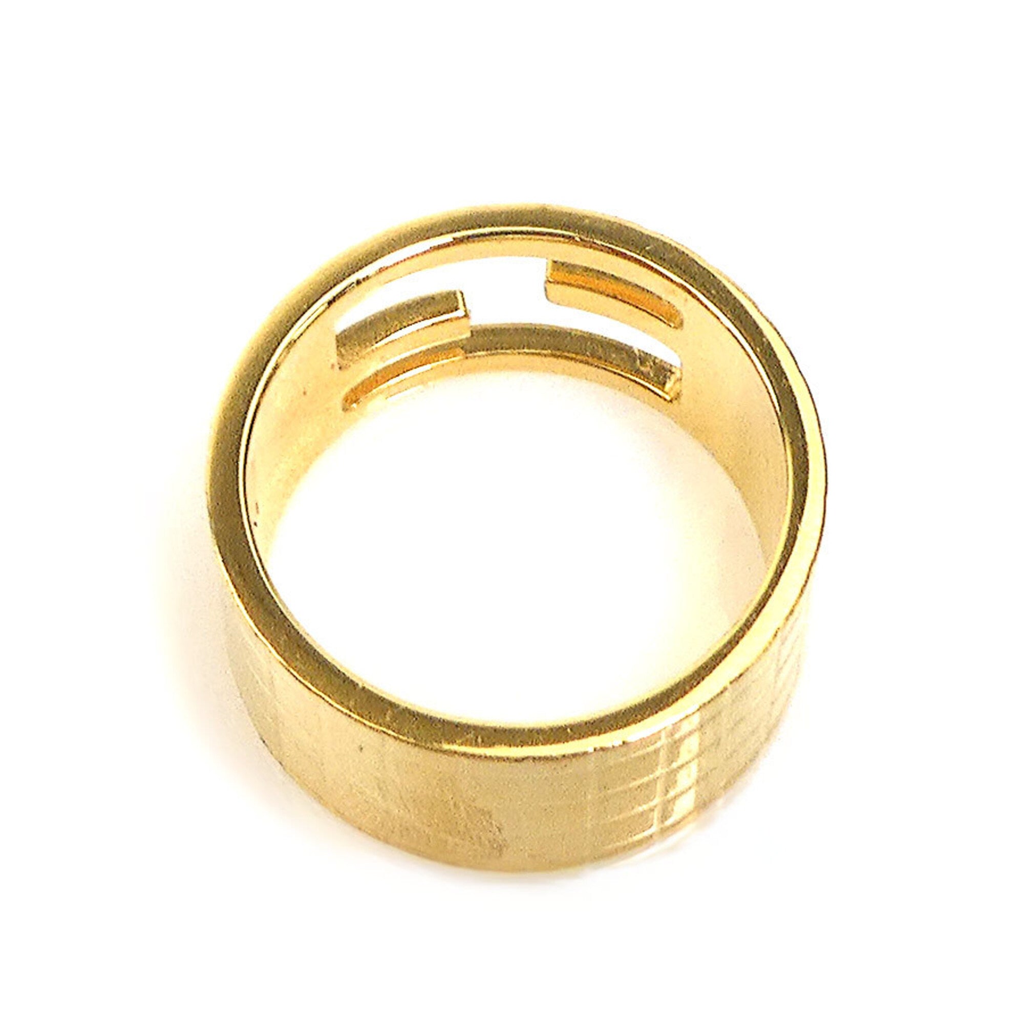 Fendi Gold Metal Band Ring (Pre-Owned)