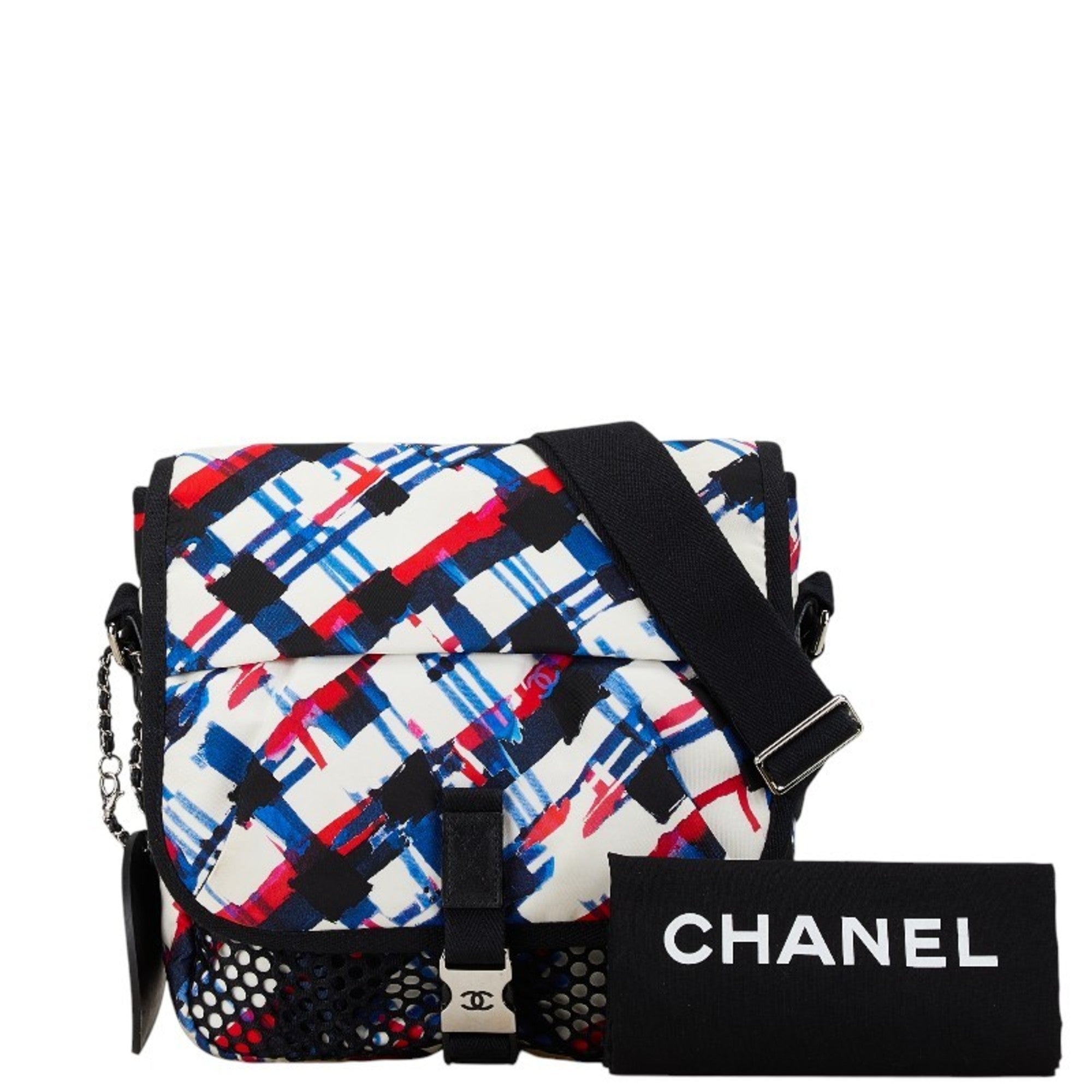Chanel Multi-Color White Nylon Shoulder Bag (Pre-Owned)
