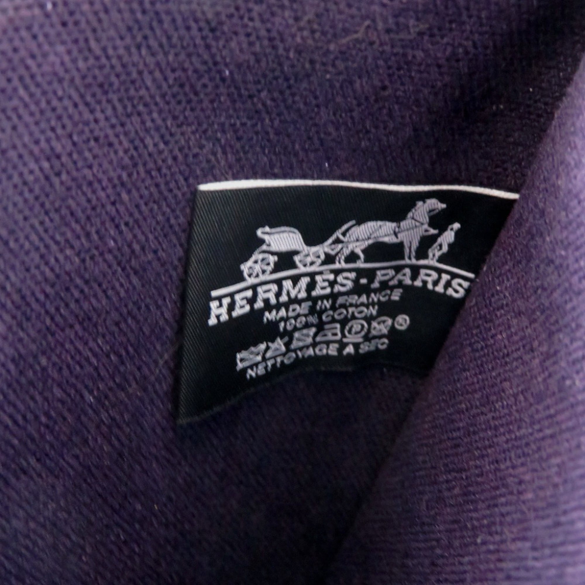 Hermes Purple Cotton Canvas Canvas Pouch (Pre-Owned)