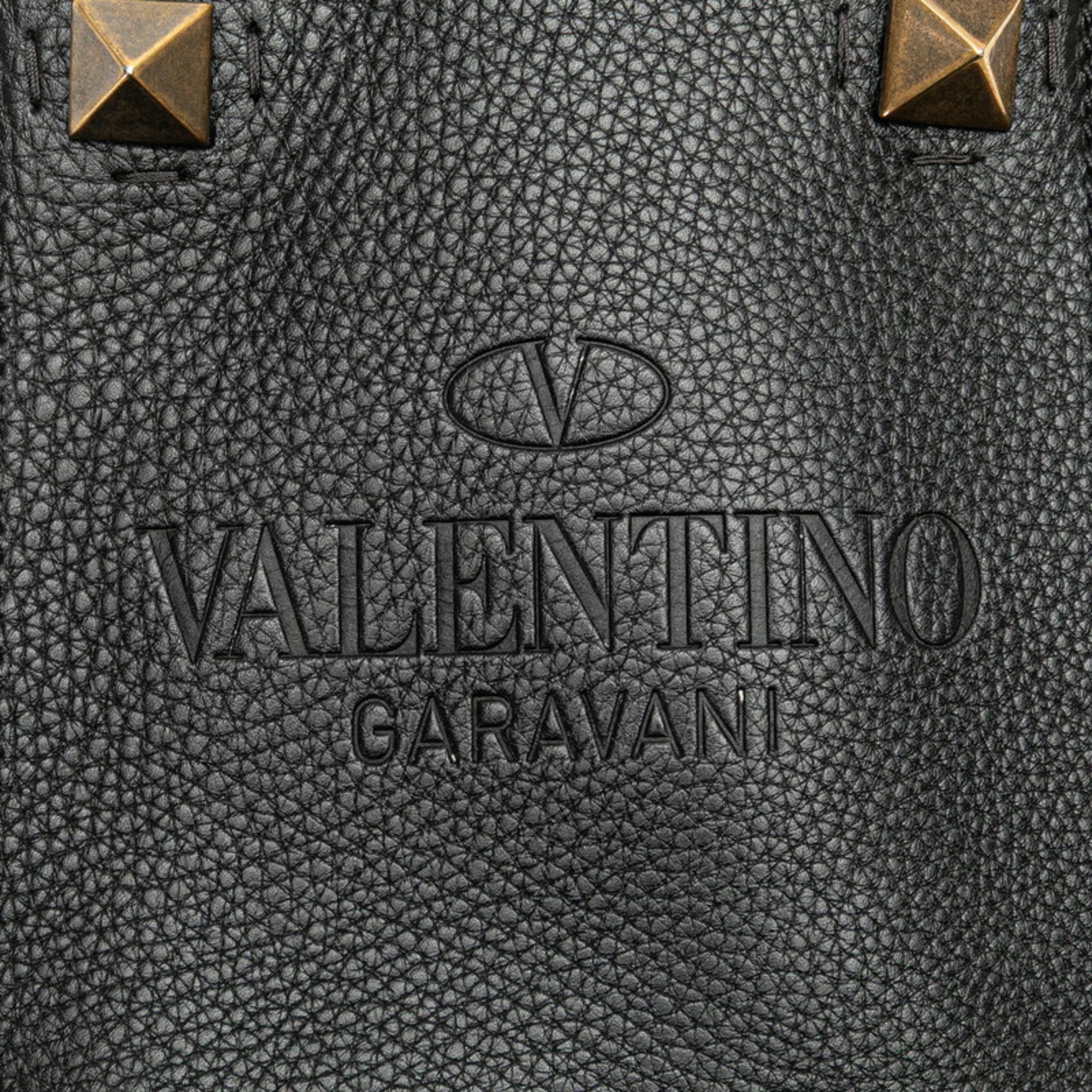 Valentino Garavani Black Leather Shoulder Bag (Pre-Owned)