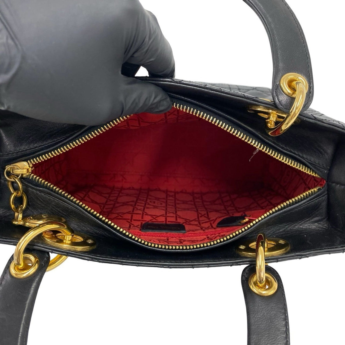 Christian Dior Black Leather Handbag Shoulder Bag (Pre-Owned)