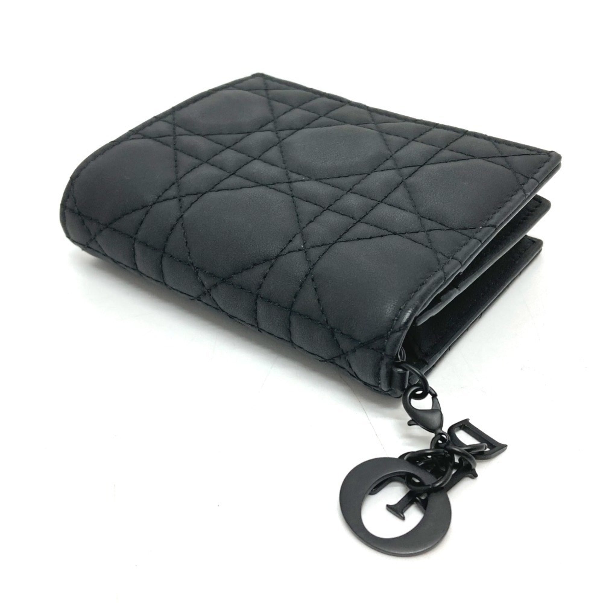 Christian Dior Black Leather Wallet (Bi-Fold) (Pre-Owned)