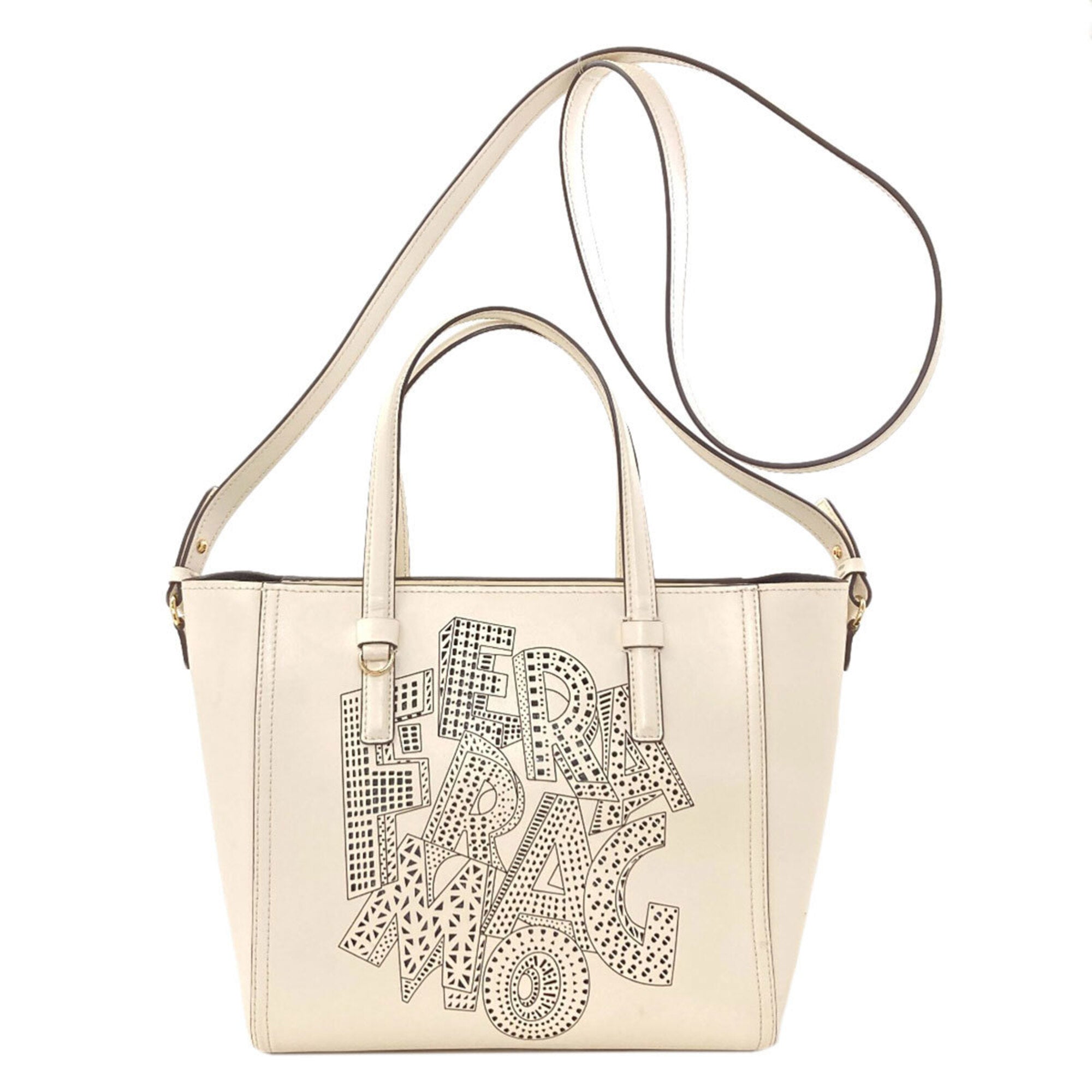 Salvatore Ferragamo White Leather Handbag (Pre-Owned)