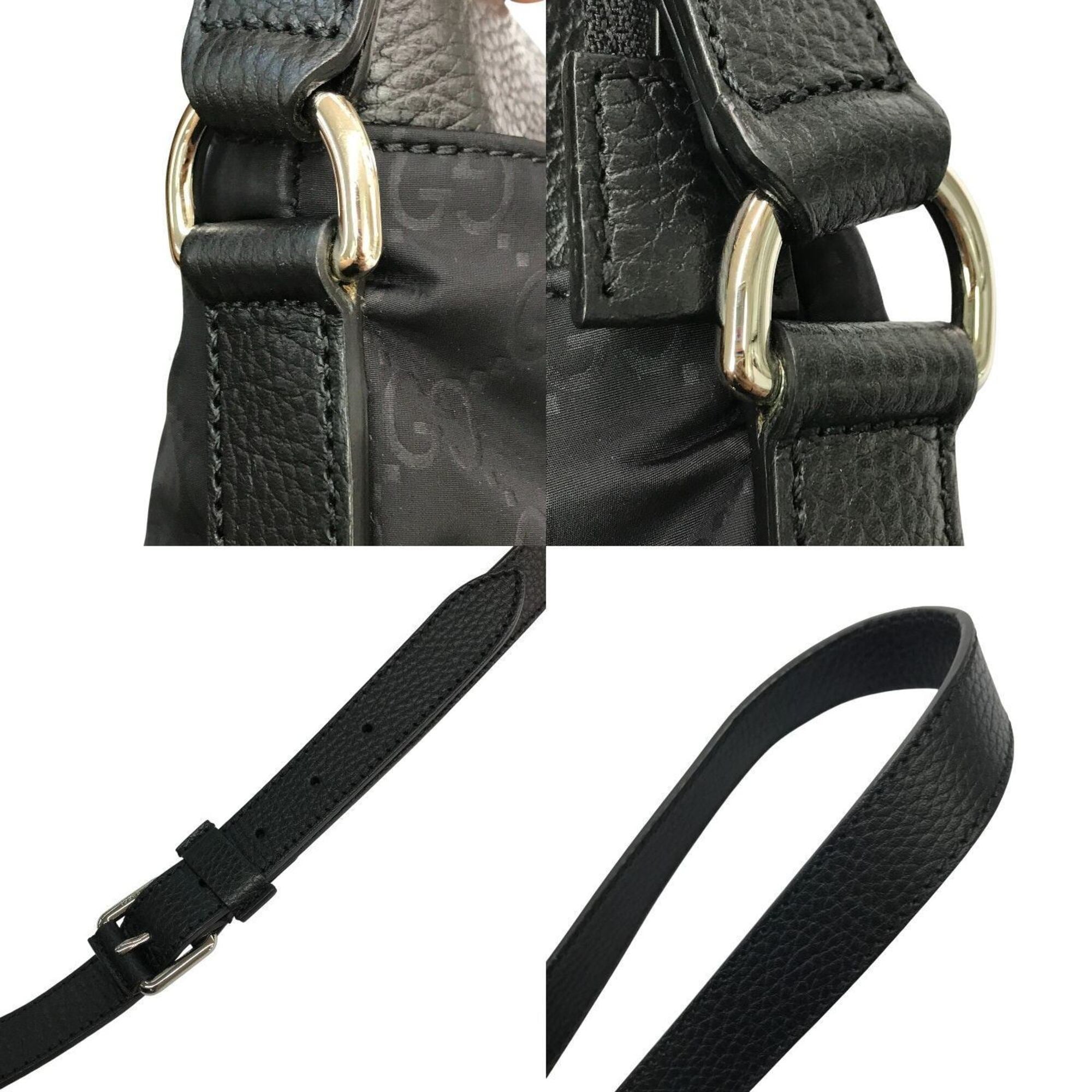 Gucci Black Nylon Leather Shoulder Bag (Pre-Owned)