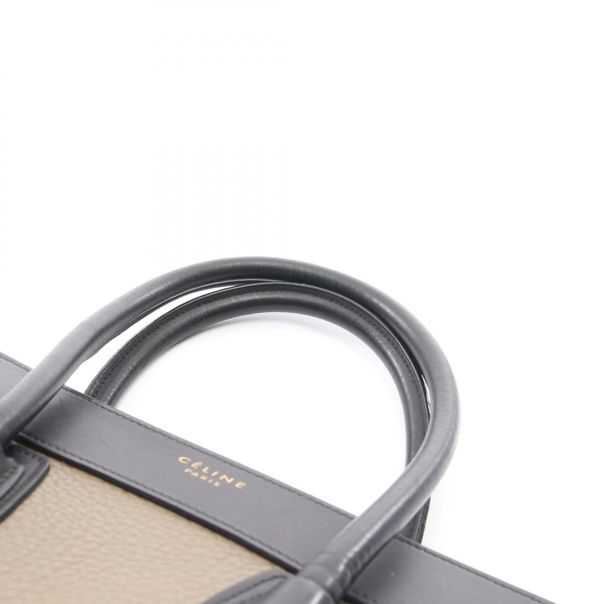 Celine Black Gray Yellow Leather Suede Handbag Tote Bag (Pre-Owned)