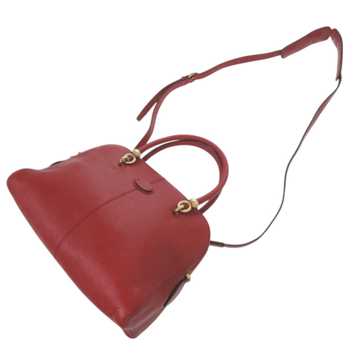 Tod's Red Color Leather Handbag Shoulder Bag (Pre-Owned)