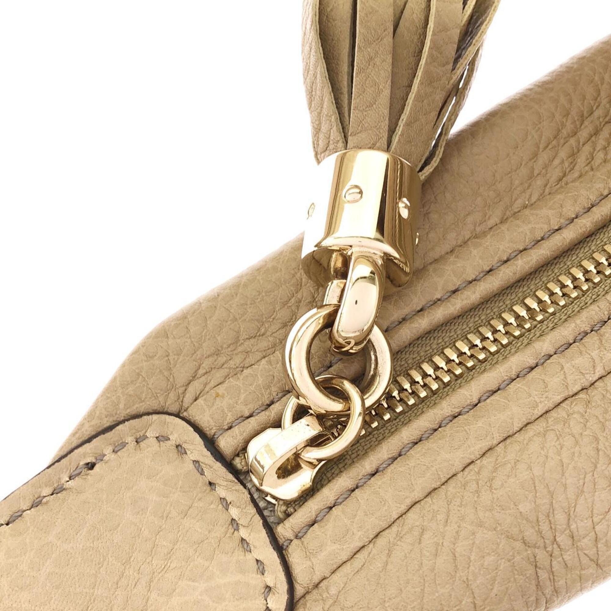 Gucci Beige Leather Shoulder Bag (Pre-Owned)