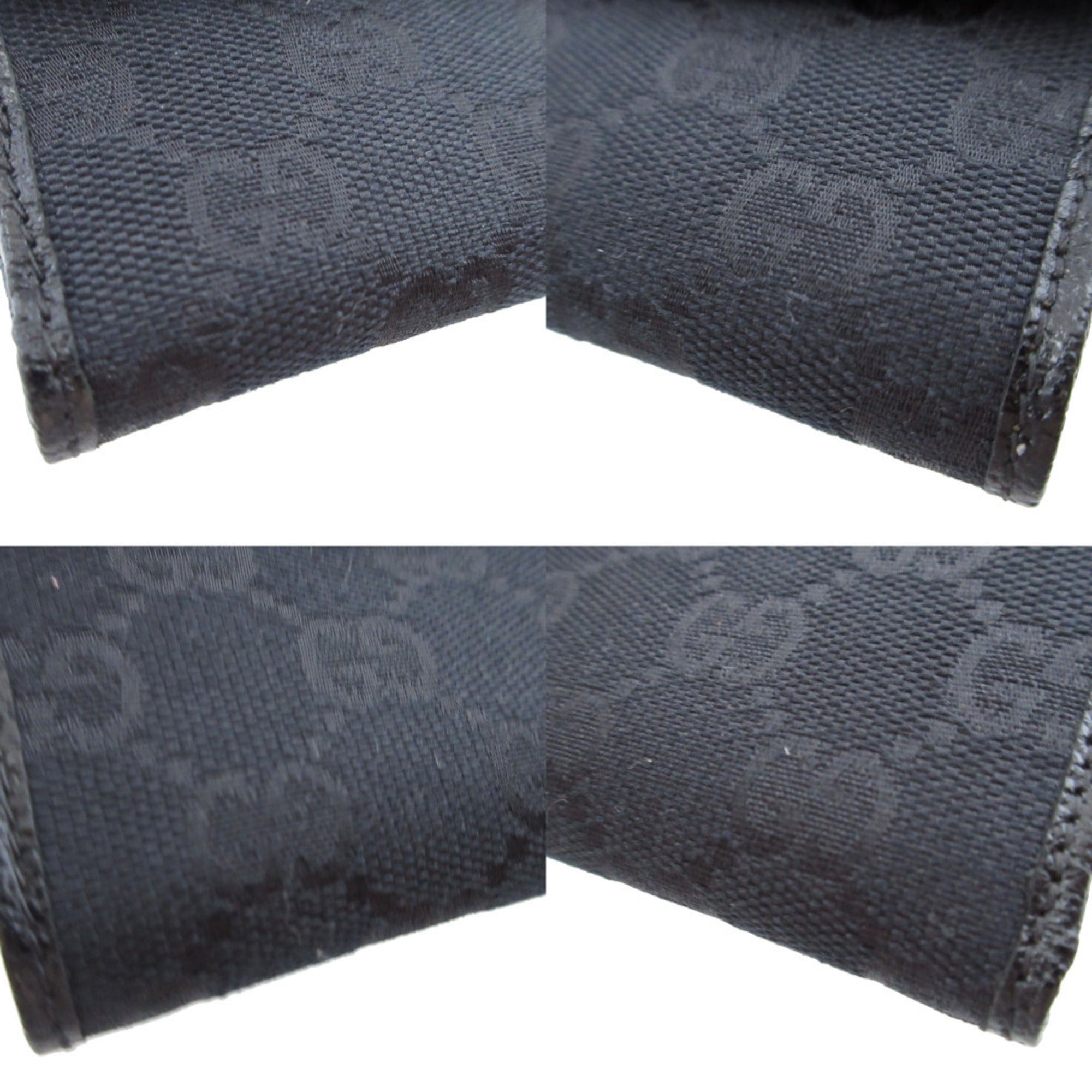 Gucci Black Gg Canvas Leather Wallet (Bi-Fold) (Pre-Owned)