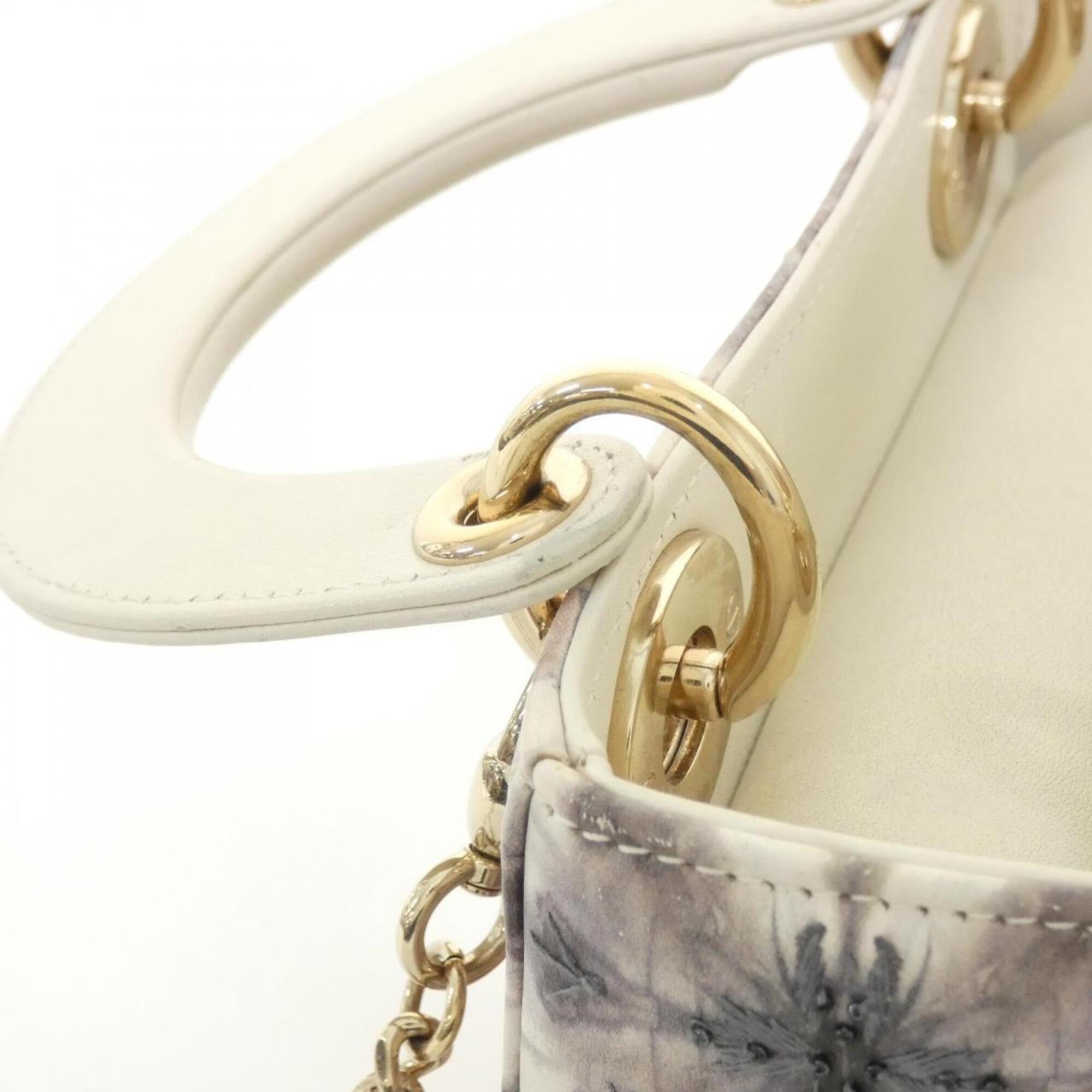 Christian Dior Multi-Color White Beads Leather Handbag (Pre-Owned)