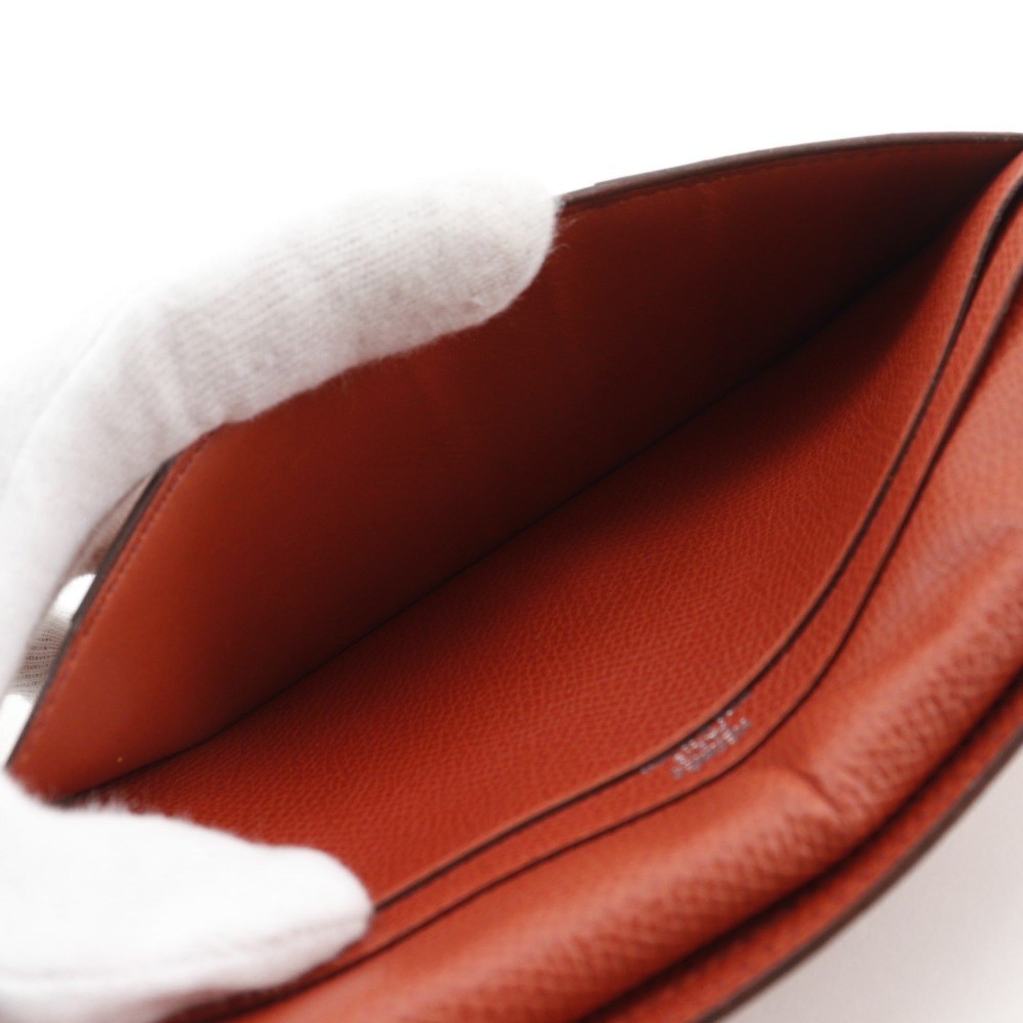 Hermes Orange Epsom Leather Long Wallet (Bi-Fold) (Pre-Owned)