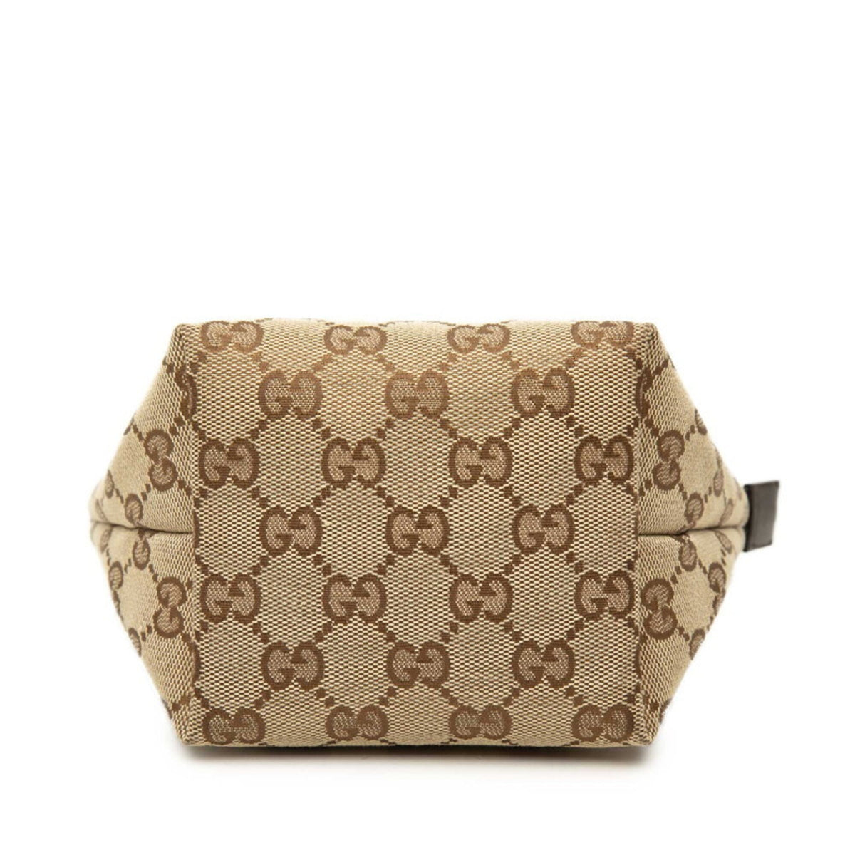 Gucci Beige Brown Canvas Leather Handbag Tote Bag (Pre-Owned)