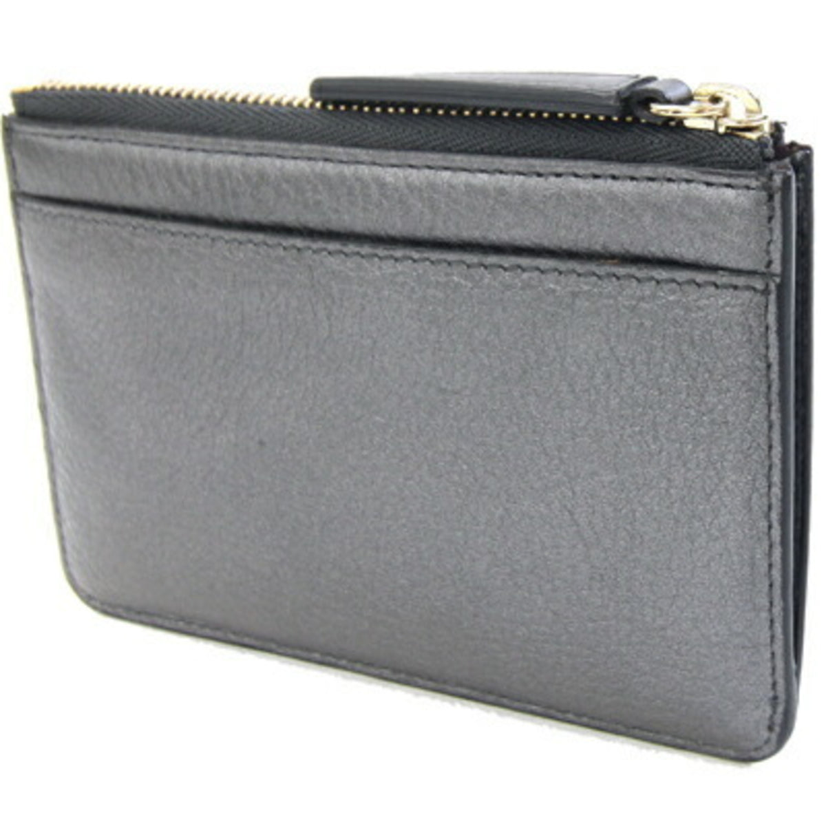 Bvlgari Silver Gray Leather Coin Purse/Coin Case (Pre-Owned)