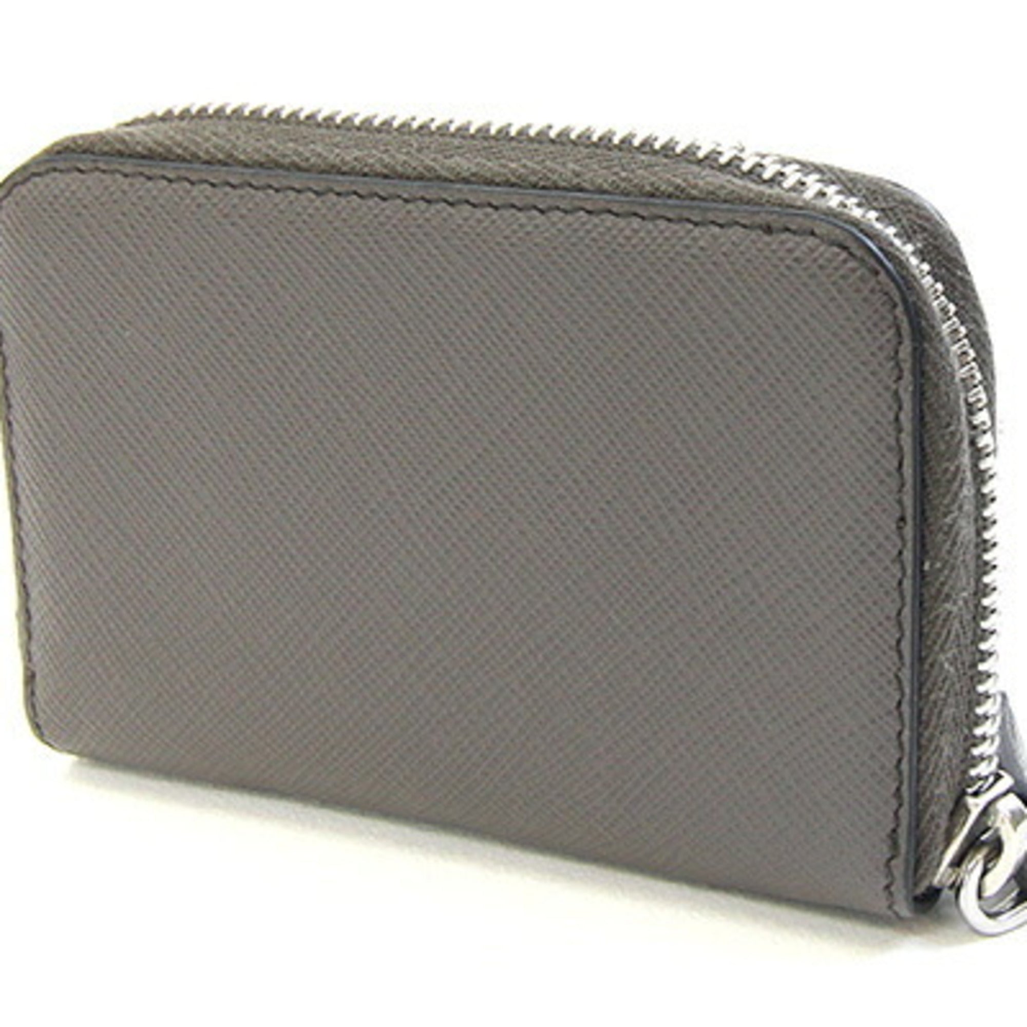 Prada Gray Leather Coin Purse/Coin Case (Pre-Owned)