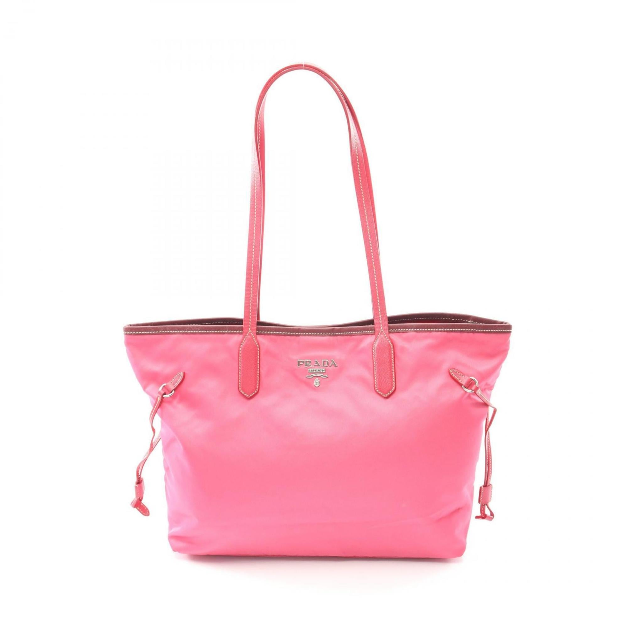 Prada Pink Nylon Leather Tote Bag (Pre-Owned)