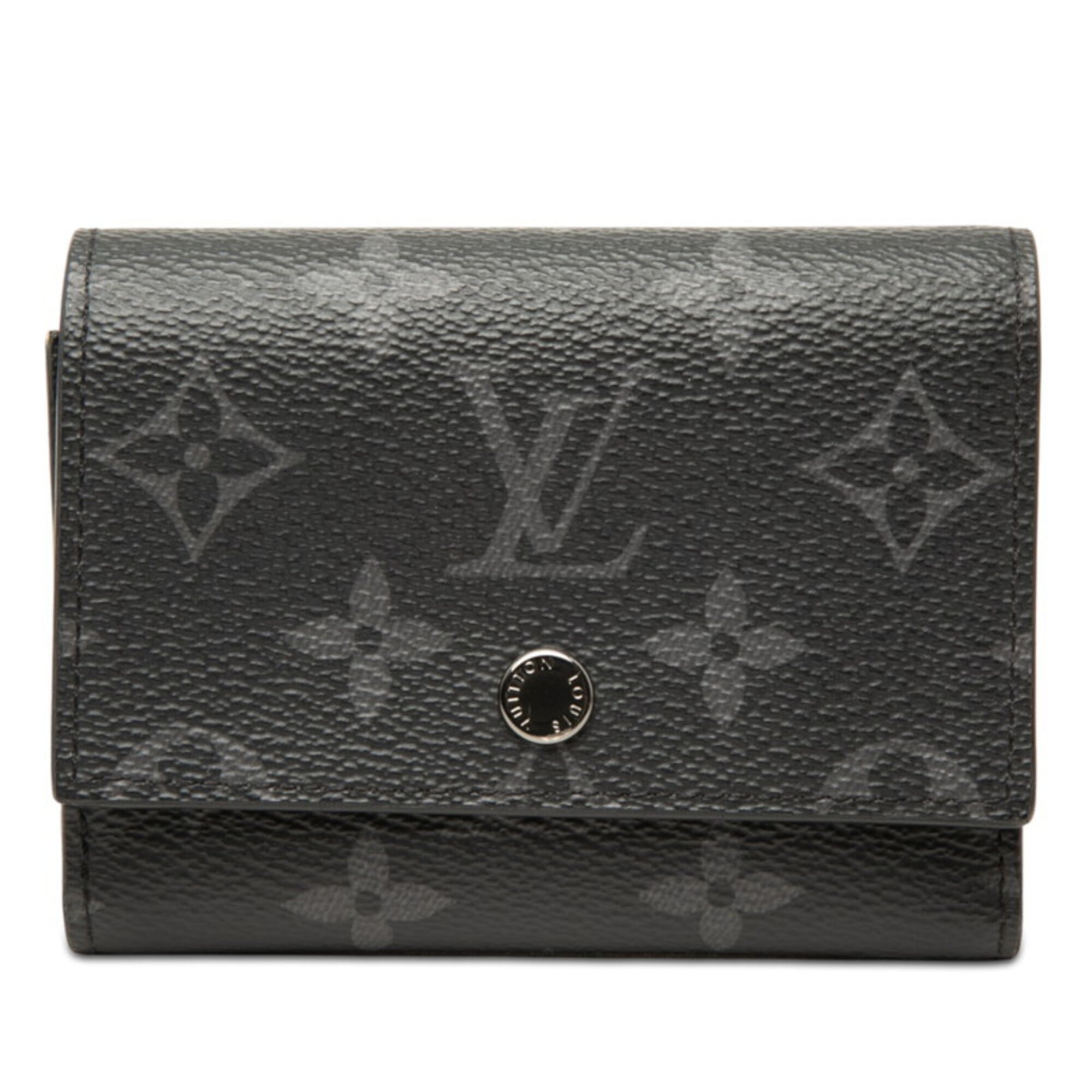 Louis Vuitton Black Gray Pvc Leather Wallet (Tri-Fold) (Pre-Owned)