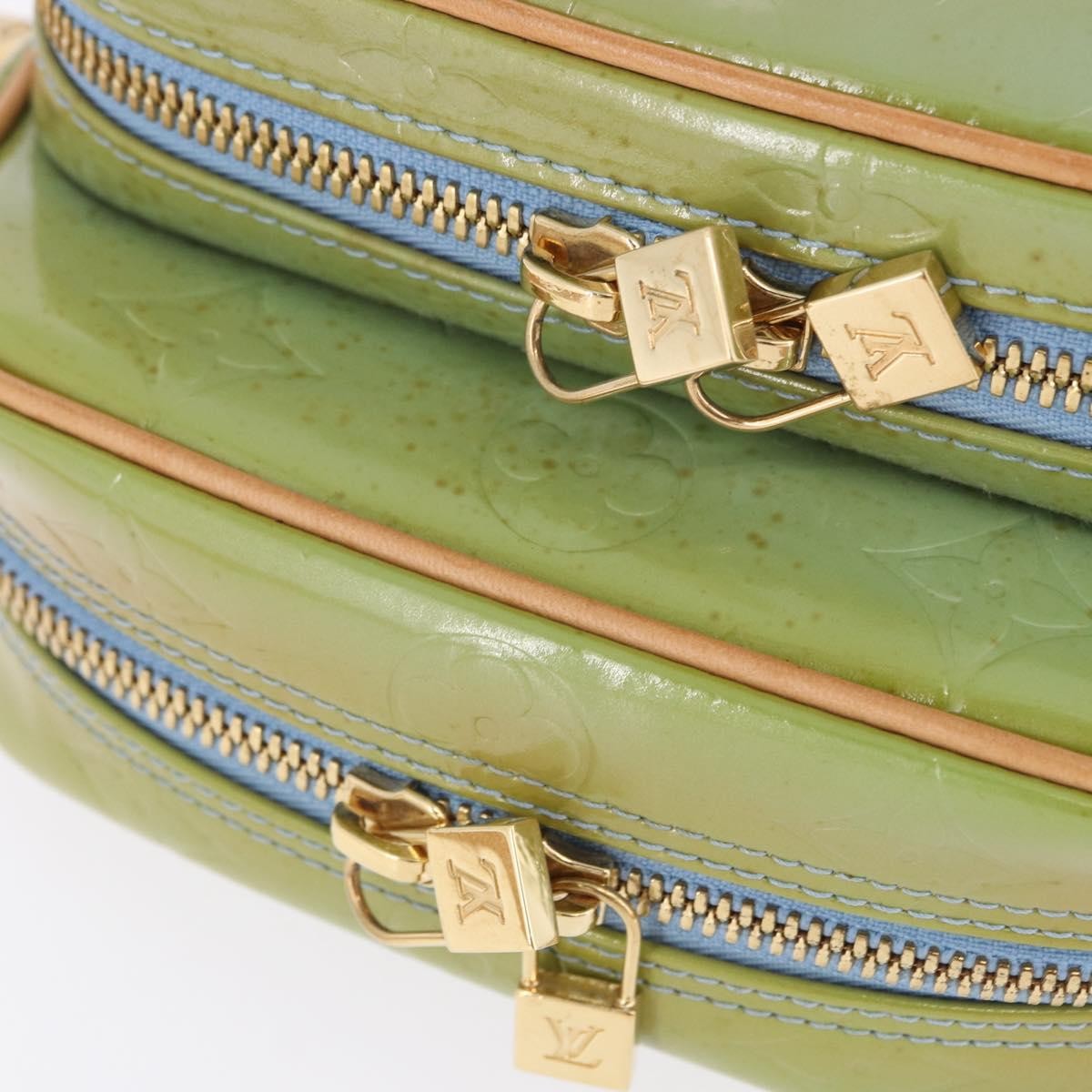 Louis Vuitton Wooster Monogram Vernis Green Patent_Leather Handbag (Pre-Owned)