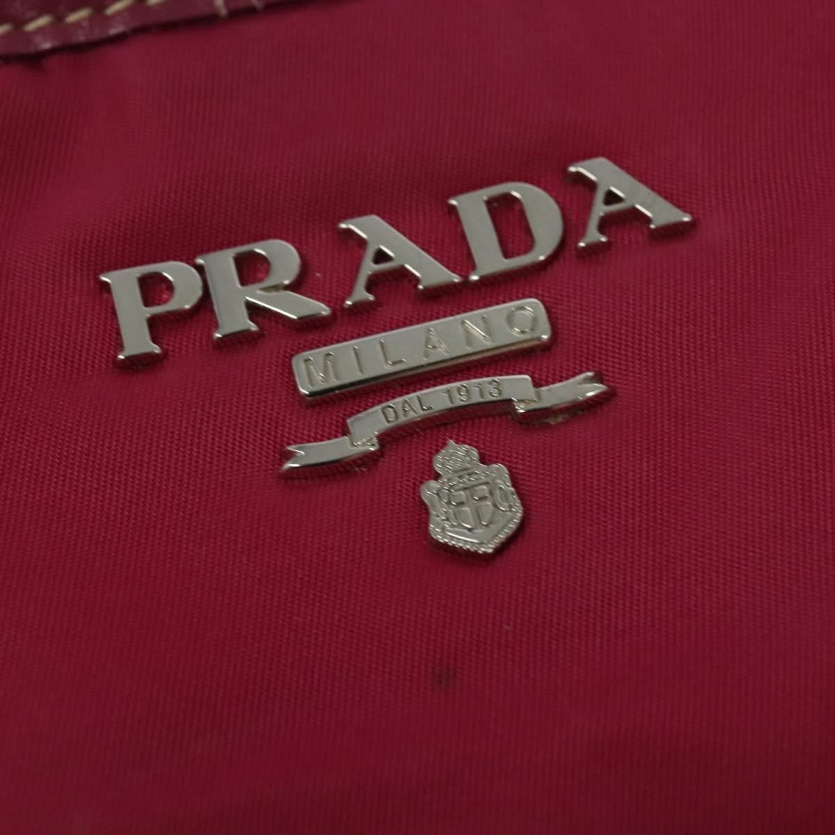 Prada Convertible Belted Hobo Tessuto With Leather Pink Nylon Shoulder Bag Bag (Pre-Owned)