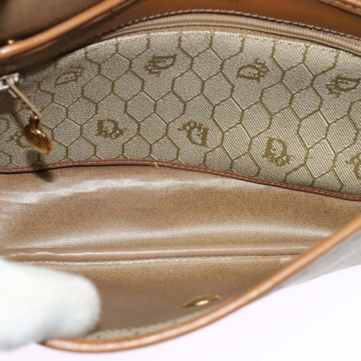 Christian Dior Vintage Honeycomb Canvas Beige Canvas Shoulder Bag Bag (Pre-Owned)