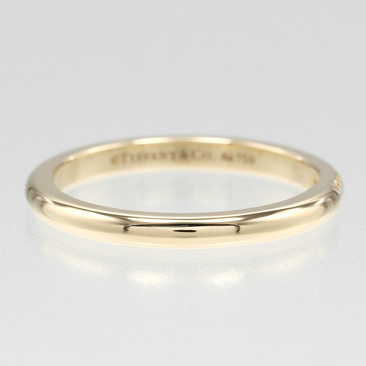 Tiffany & Co. Classic Wedding Band 3 Diamonds 18K Yellow Gold Gold Yellow_Gold Ring Jewelry (Pre-Owned)