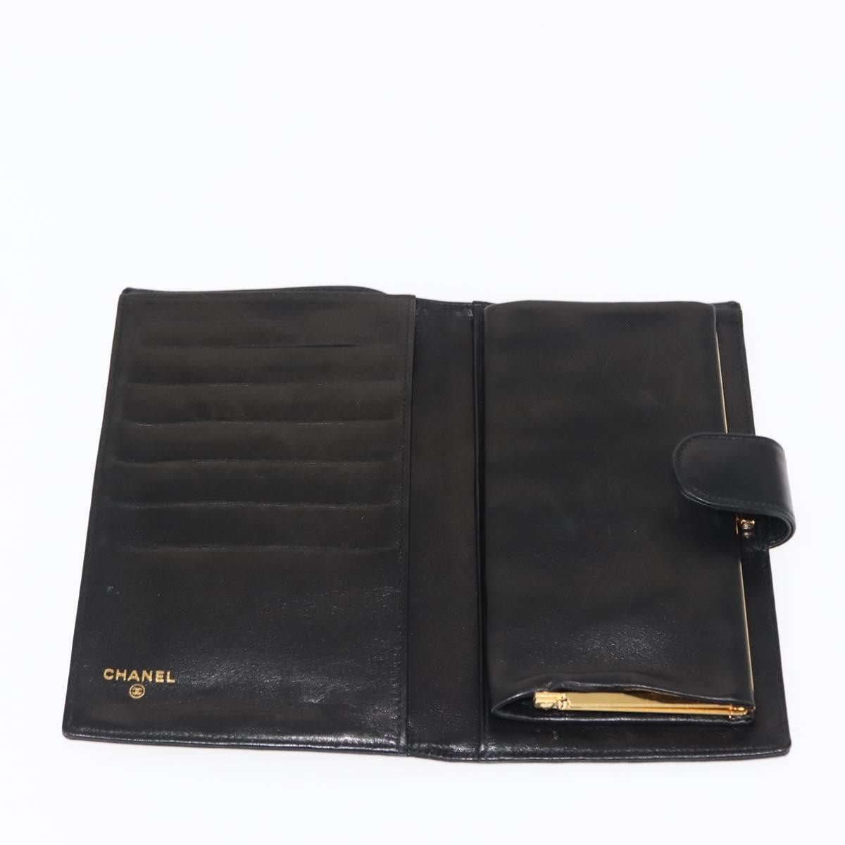 Chanel Timeless Cc French Leather Black Leather Wallets Accessory (Pre-Owned)