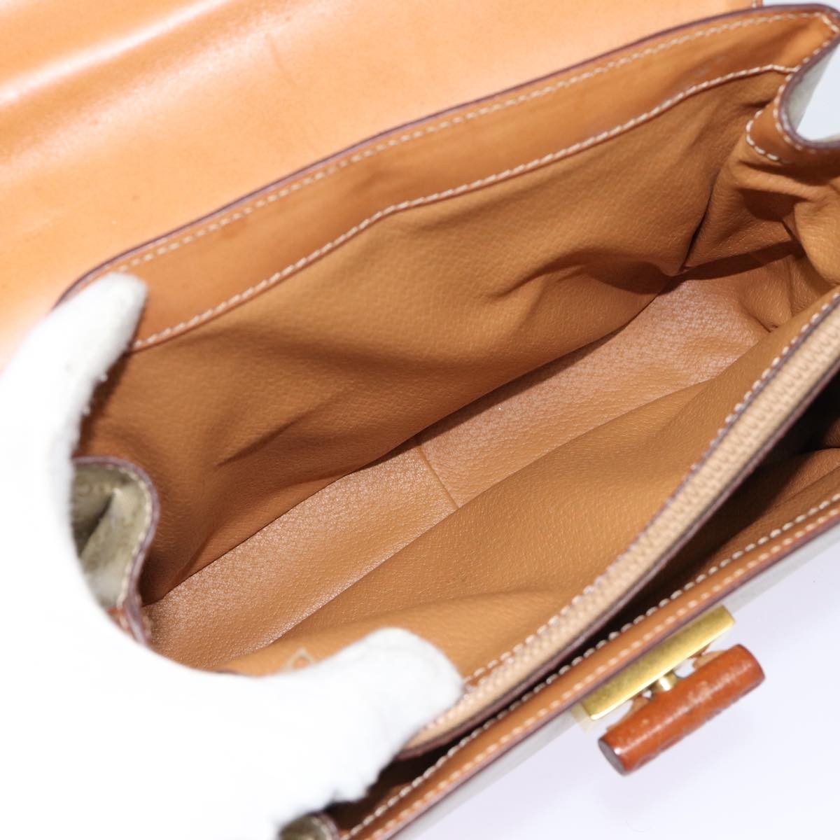 Celine Vintage Convertible Top Handle Macadam Coated Canvas Beige Canvas Handbag (Pre-Owned)