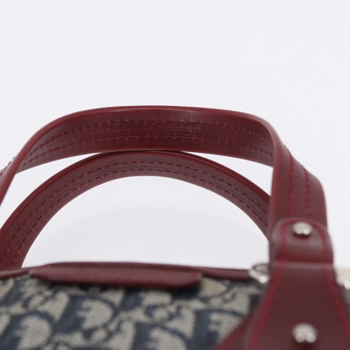 Christian Dior Vintage Trotter Zip Diorissimo Canvas Navy Canvas Tote Bag Bag (Pre-Owned)