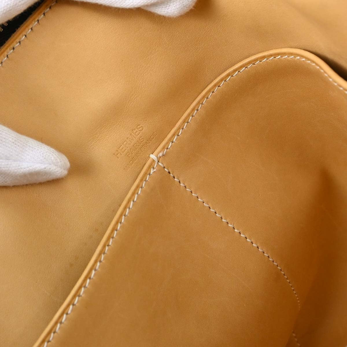 Hermes Paris-Bombay Clémence Brown Leather Handbag (Pre-Owned)