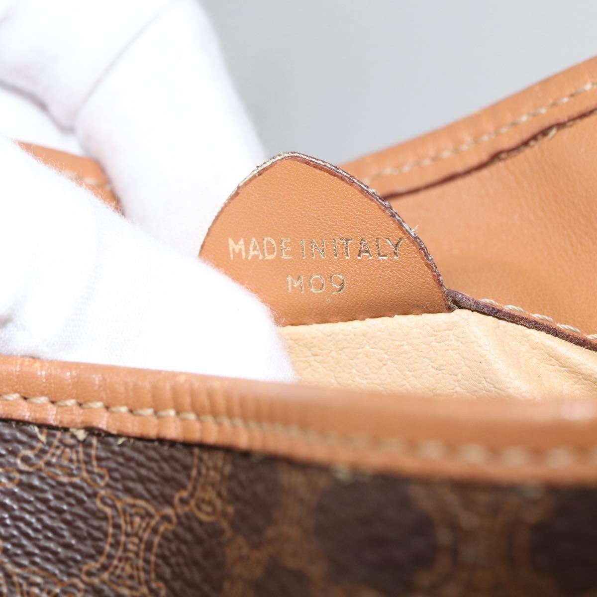 Celine Vintage Shoulder Bag Macadam Canvas & Leather Brown Canvas Shoulder Bag Bag (Pre-Owned)