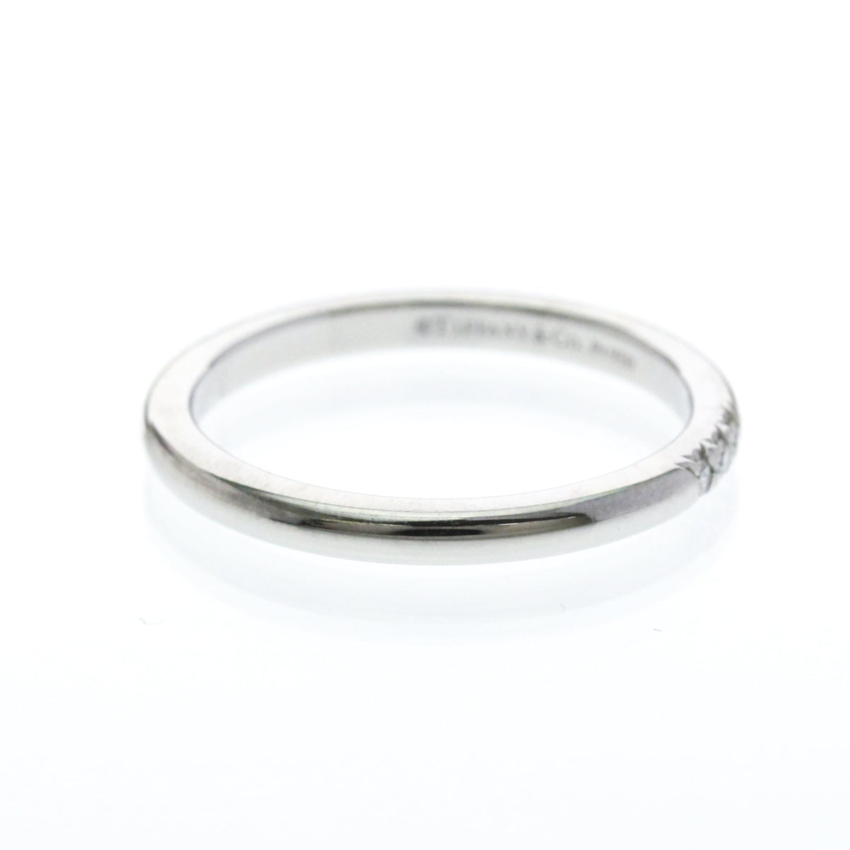 Tiffany & Co. Forever Wedding Band 950 Platinum With Diamonds Silver Platinum Ring Jewelry (Pre-Owned)