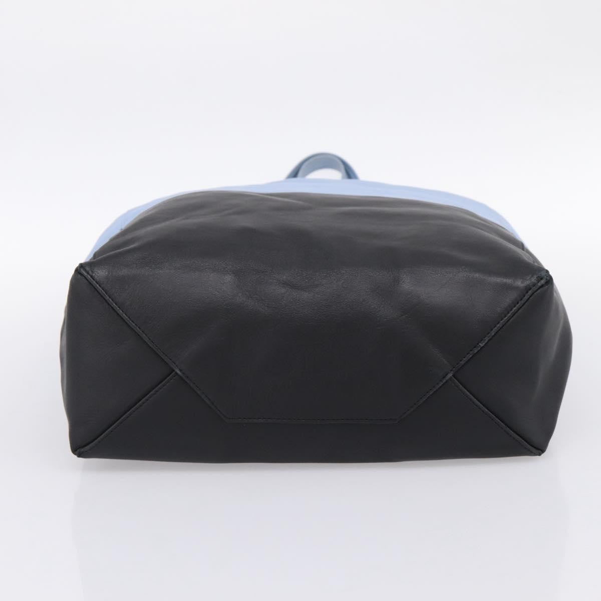 Celine Vertical Bi-Cabas Leather Blue Leather Tote Bag Bag (Pre-Owned)