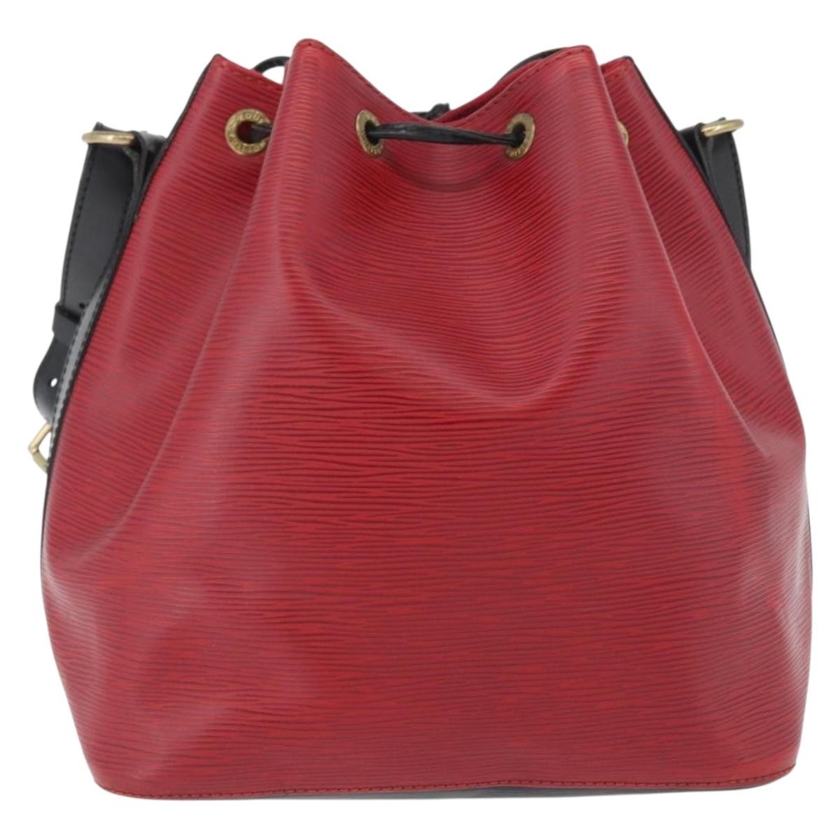 Louis Vuitton Petit Noe Monogram Canvas Red Leather Shoulder Bag Bag (Pre-Owned)