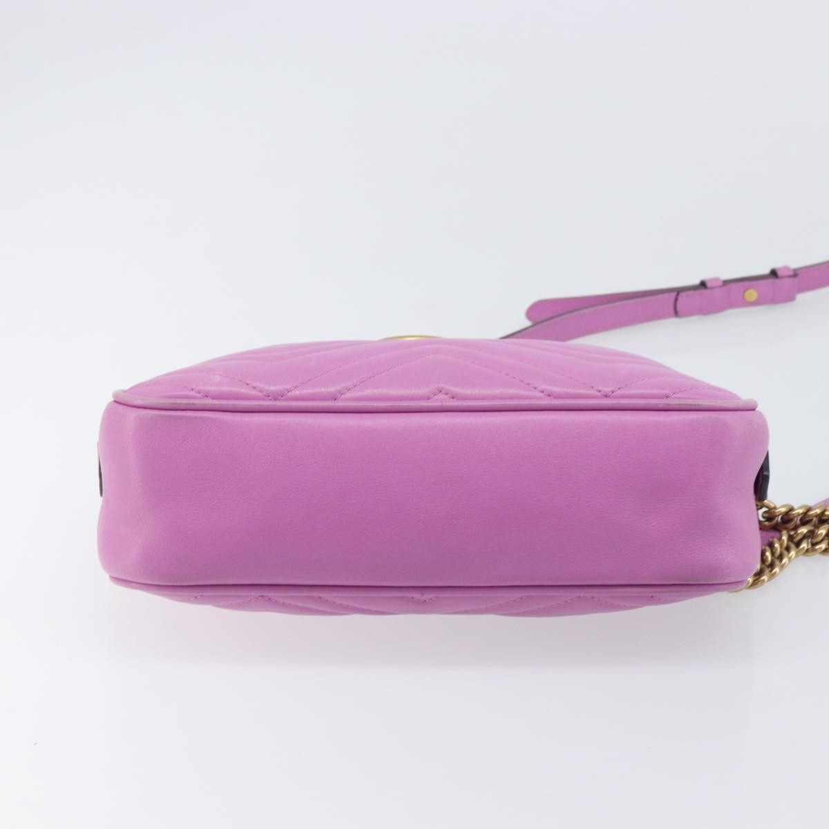 Gucci Gg Marmont Chain Matelasse Leather Pink Leather Crossbody Bag Bag (Pre-Owned)